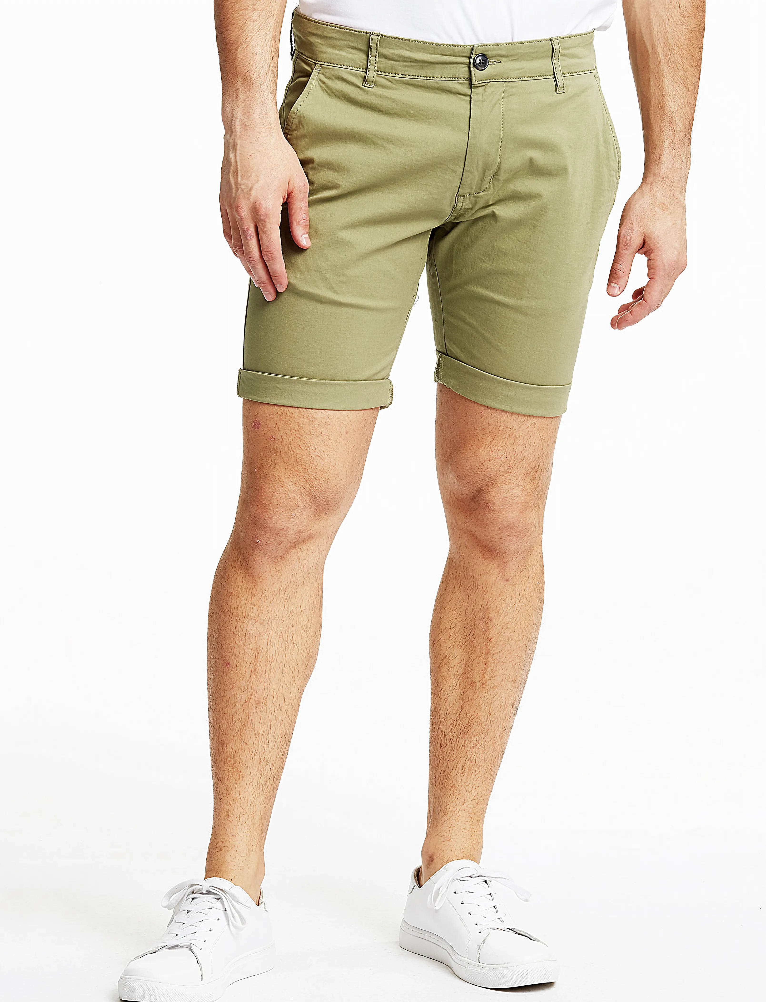 Lindbergh Superflex Chino Shorts, 3XL, Khakigrün - Chinos Männerswear