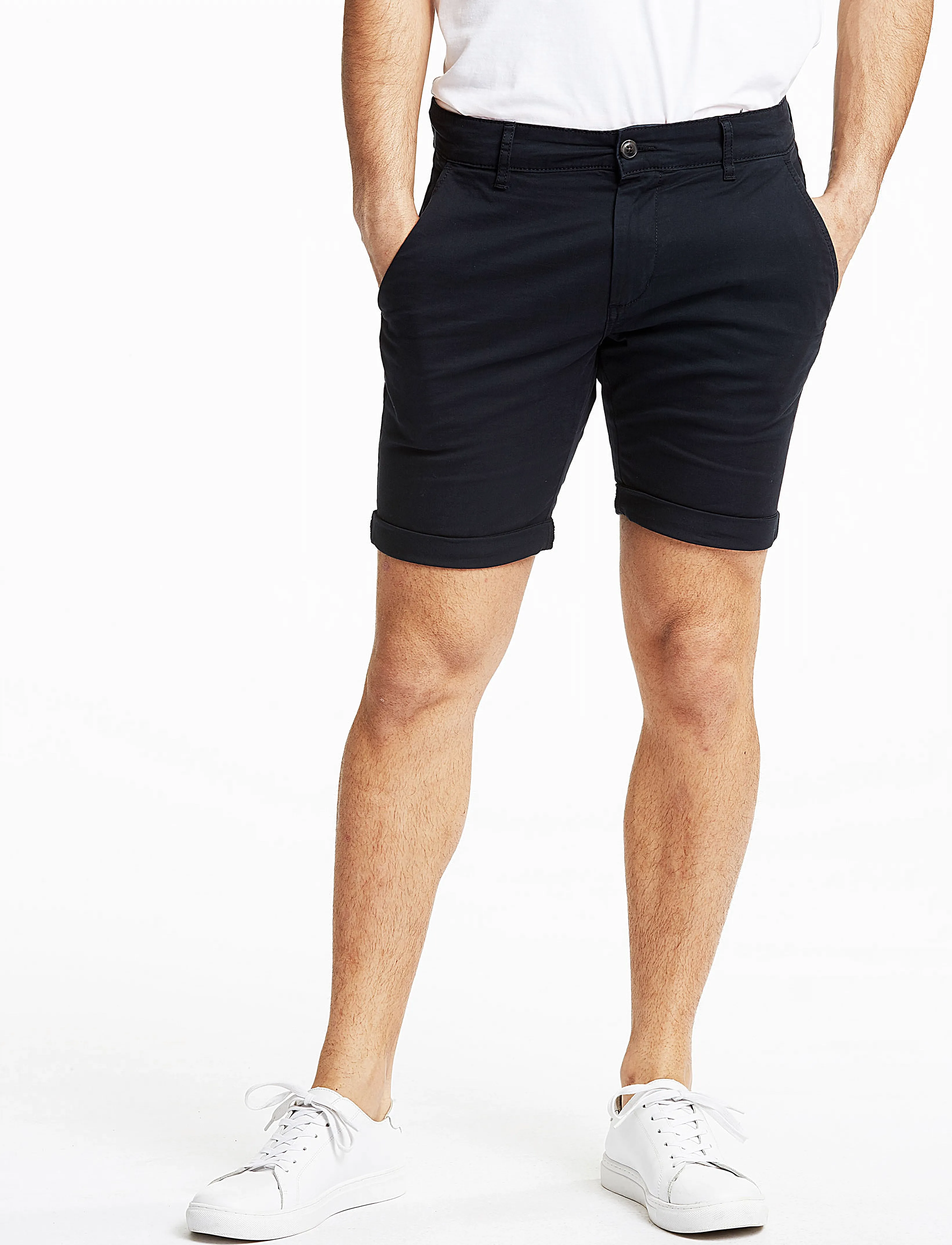 Lindbergh Superflex Chino Shorts, S, Schwarz - Chinos Männerswear