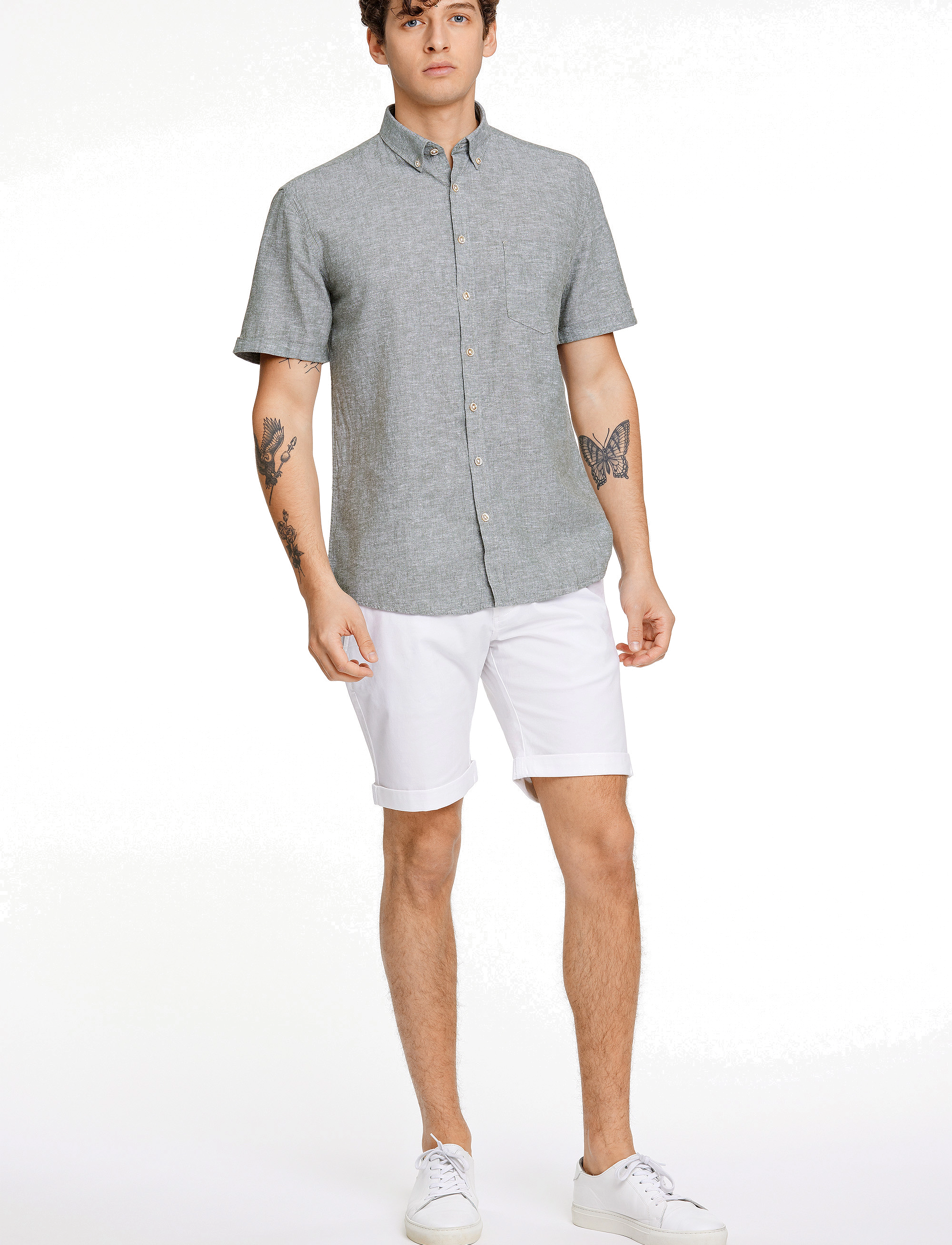 Lindbergh - Superflex chino shorts - off white - 4