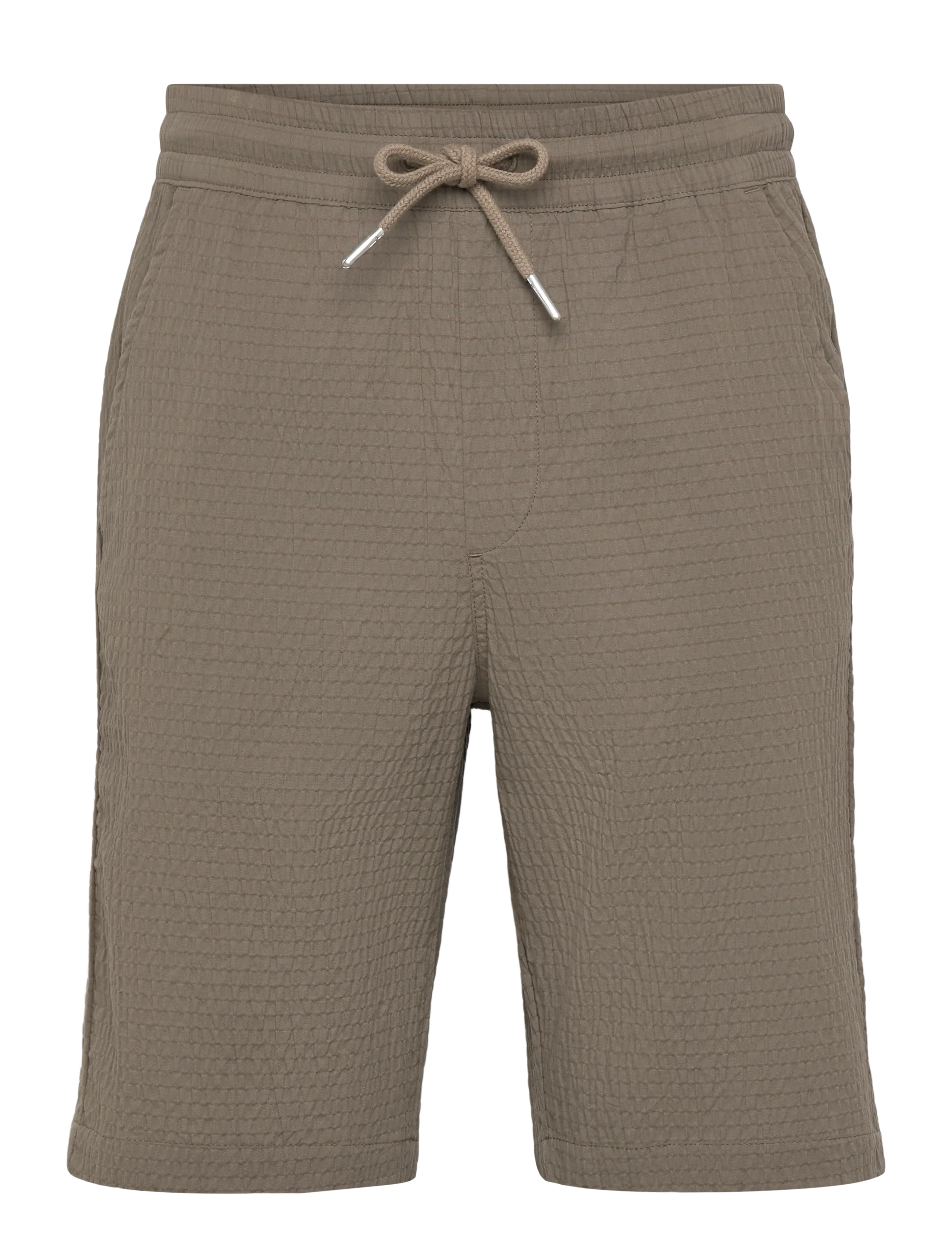 Lindbergh Seersucker shorts elasticated - Shorts - LT ARMY / khaki/green