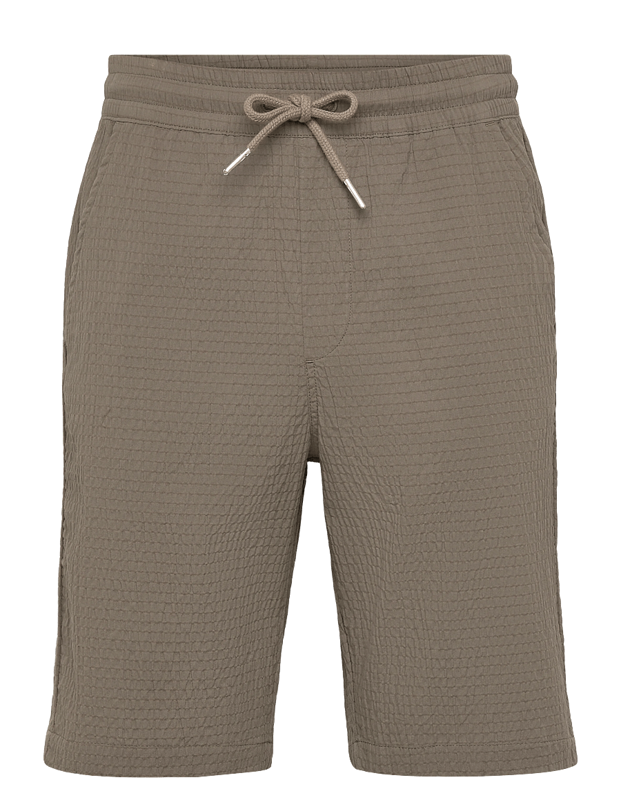 Lindbergh - Seersucker shorts elasticated - casual shorts - lt army - 1
