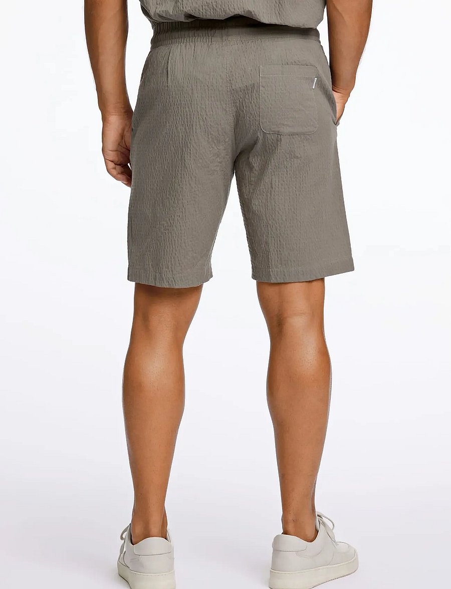 Lindbergh - Seersucker shorts elasticated - casual shorts - lt army - 4