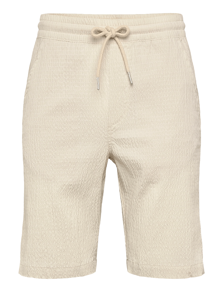 Lindbergh - Seersucker shorts elasticated - casual shorts - lt stone - 1