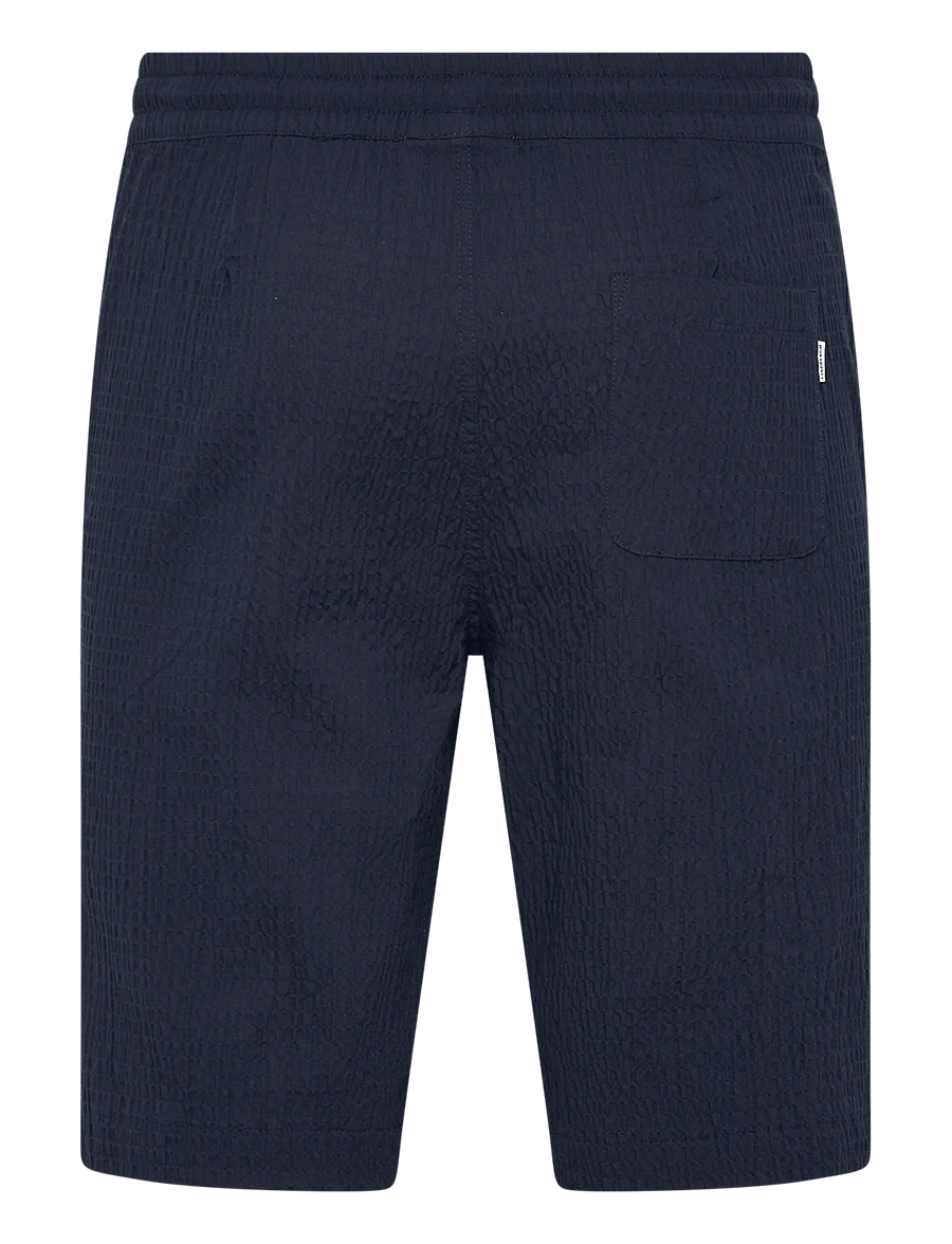 Lindbergh - Seersucker shorts elasticated - ikdienas šorti - navy - 2
