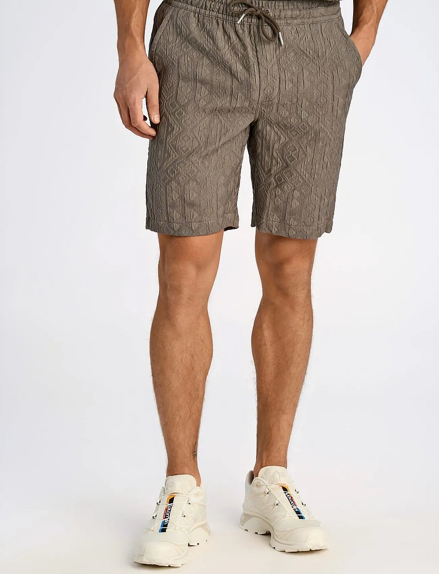 Lindbergh - Textured shorts - casual shorts - dk khaki - 3