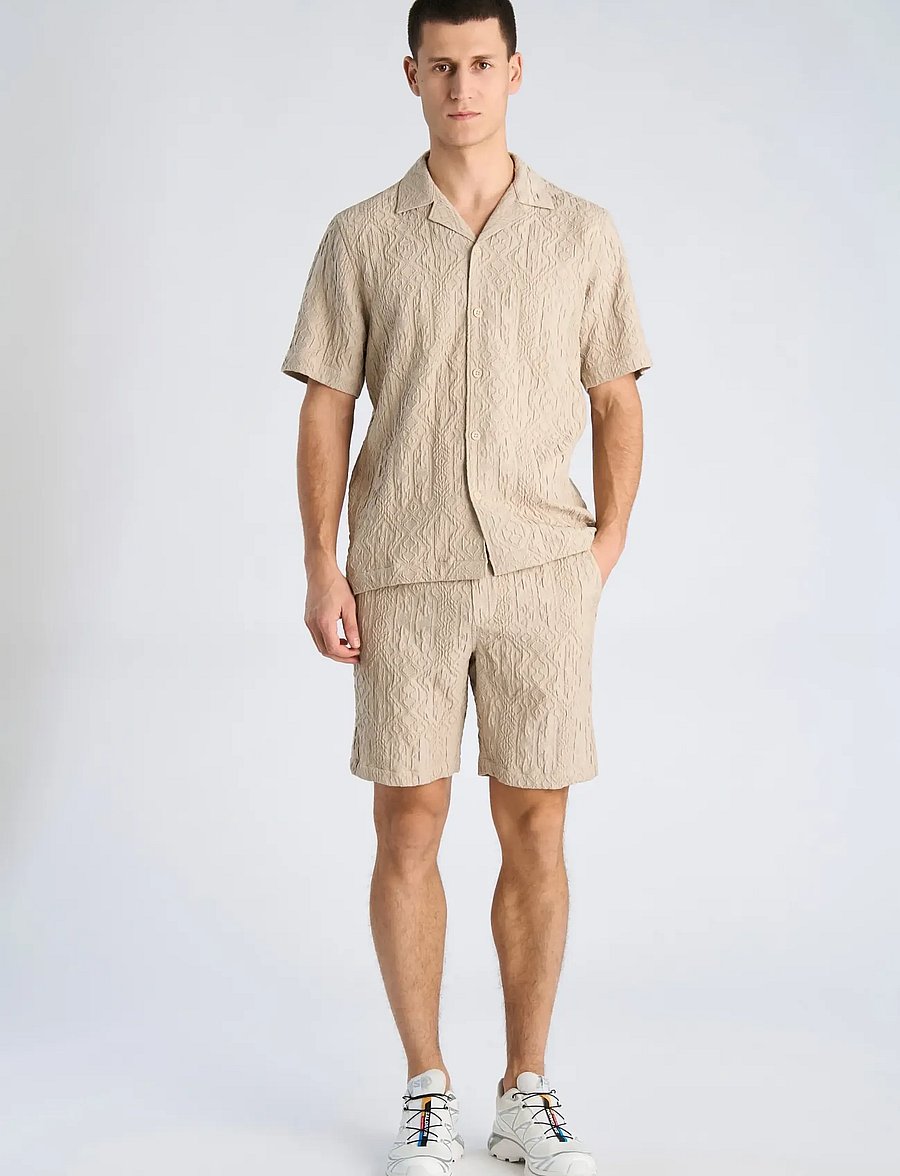 Lindbergh - Textured shorts - freizeitshorts - stone - 0