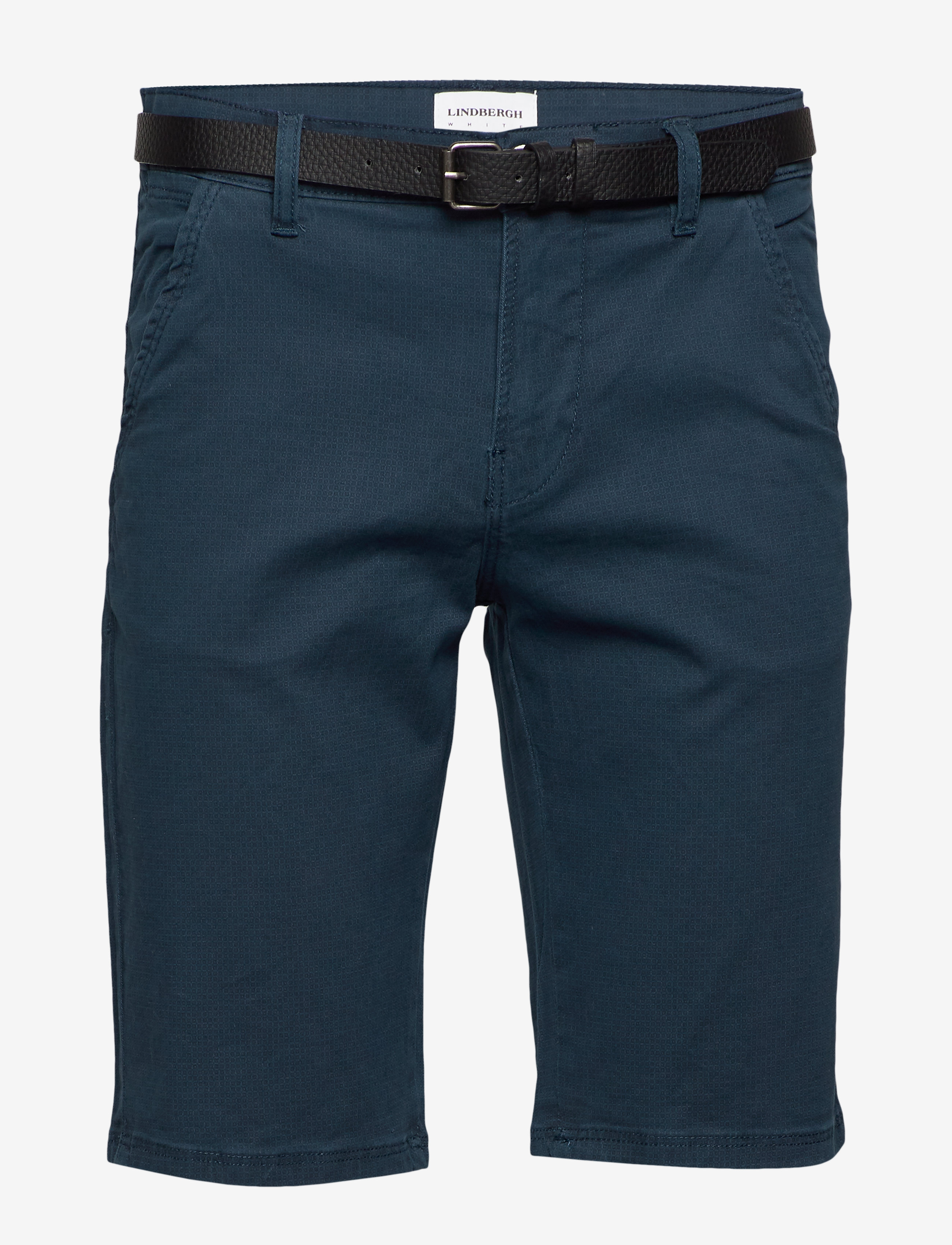 Lindbergh - AOP chino shorts W?. belt - navy - 0