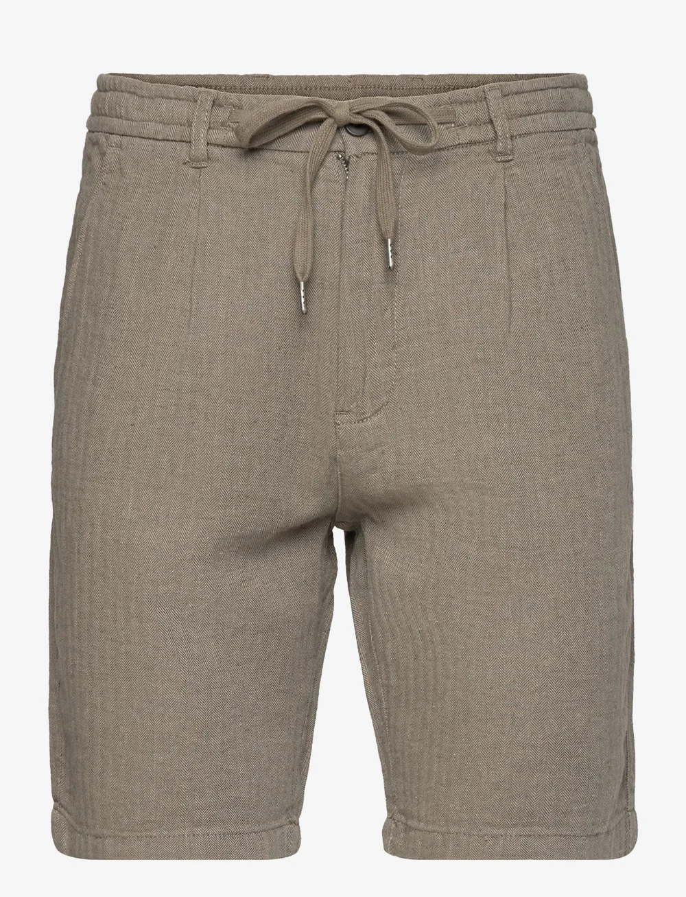 Lindbergh - Linen blend herringbone short - linen shorts - army - 1
