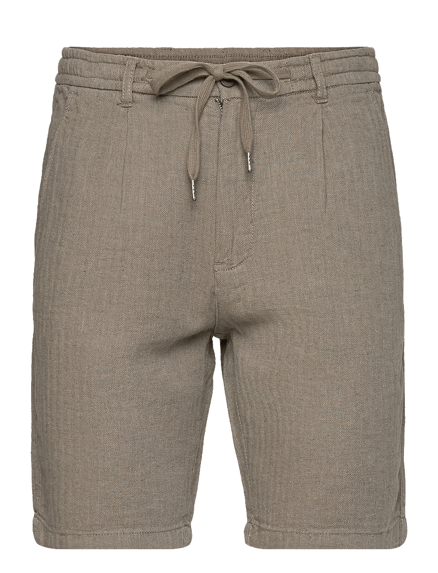 Lindbergh - Linen blend herringbone short - linen shorts - army - 1