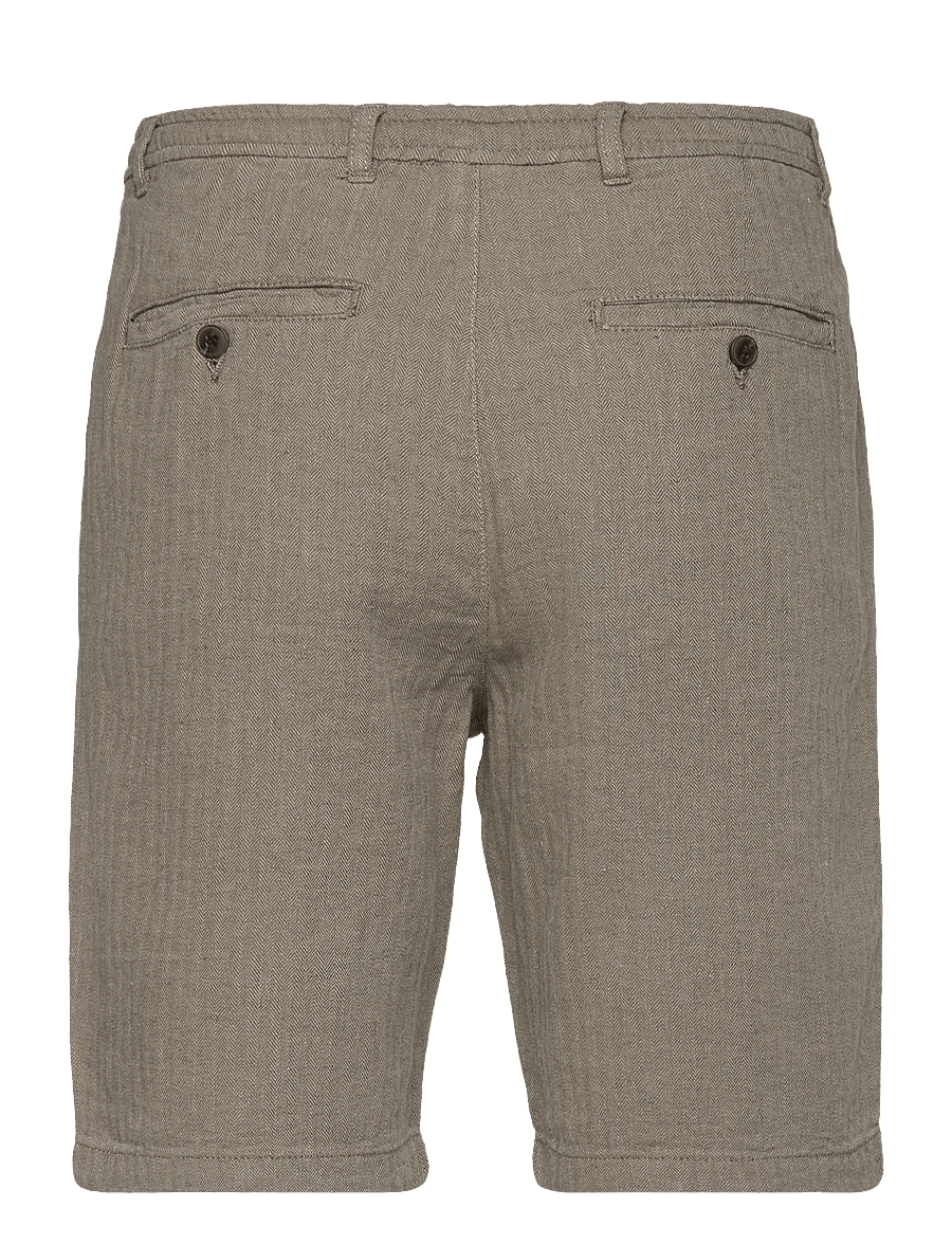 Lindbergh - Linen blend herringbone short - linen shorts - army - 2