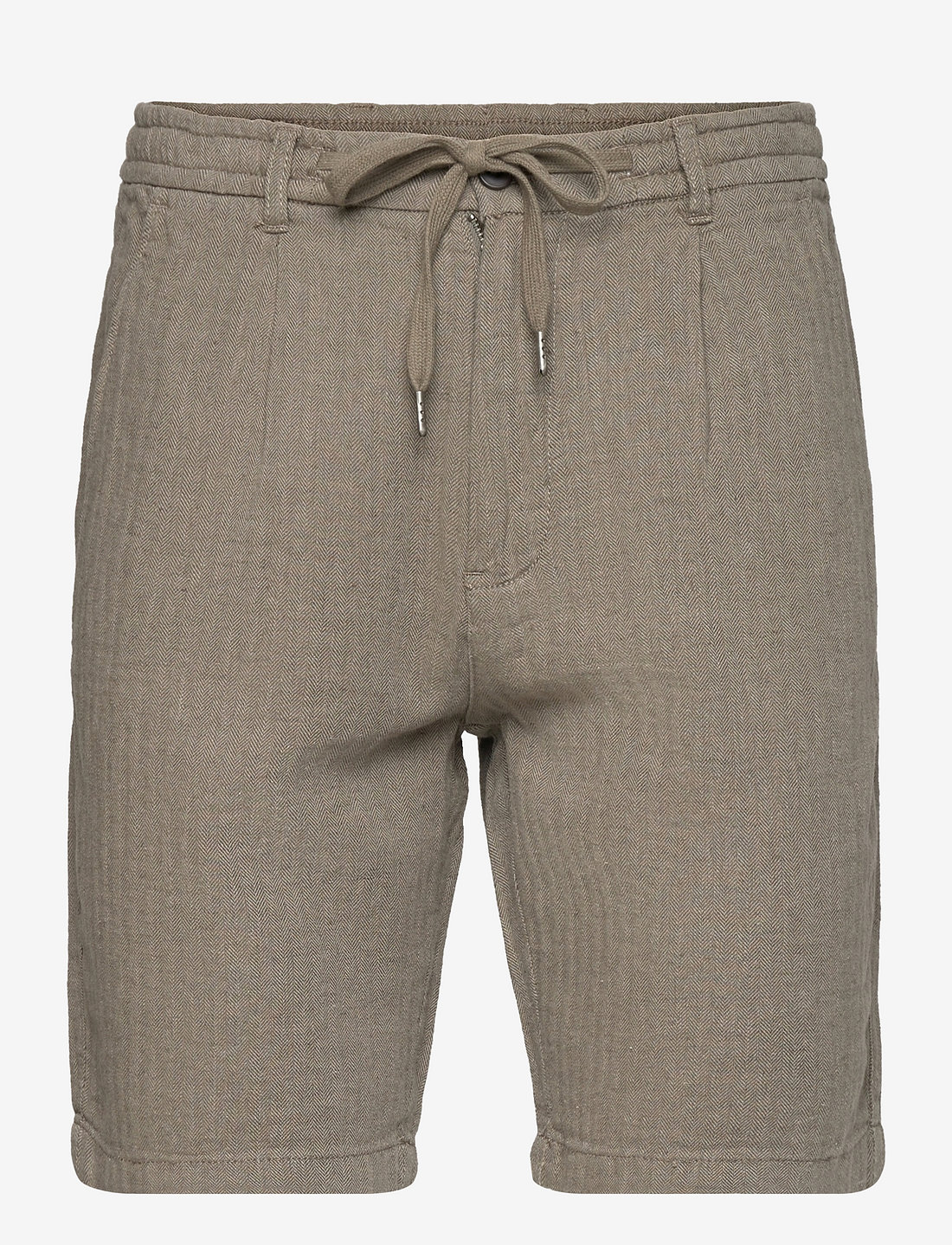 Lindbergh - Linen blend herringbone short - hørshorts - army - 1