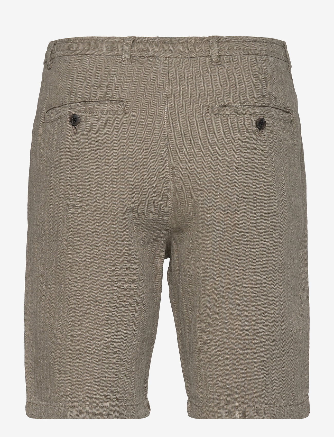 Lindbergh - Linen blend herringbone short - hørshorts - army - 2