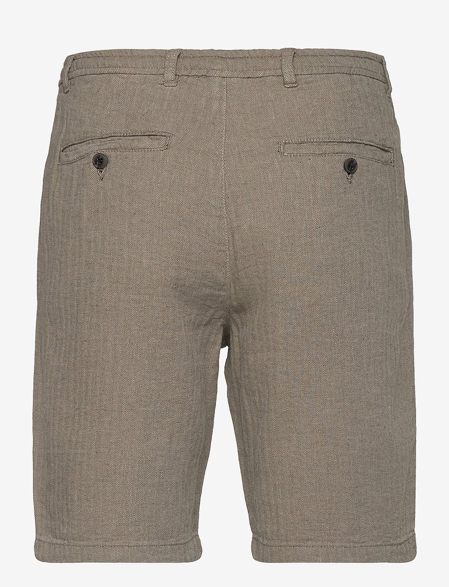 Lindbergh - Linen blend herringbone short - linen shorts - army - 2