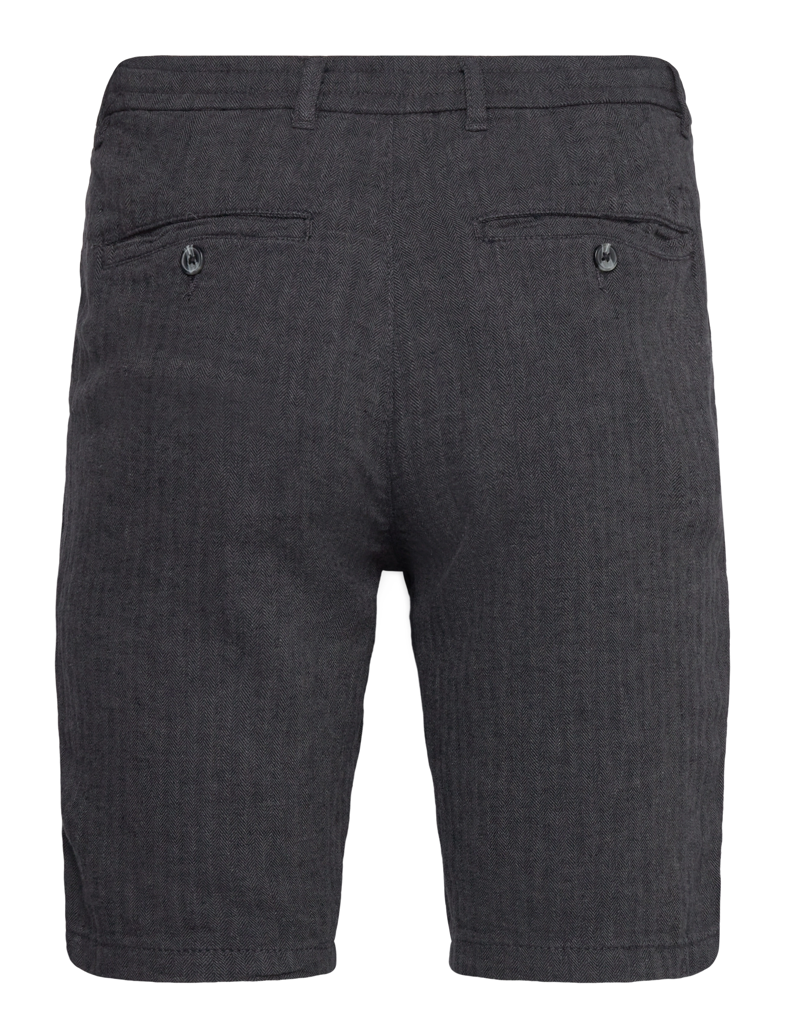 Lindbergh - Linen blend herringbone short - hørshorts - black - 2