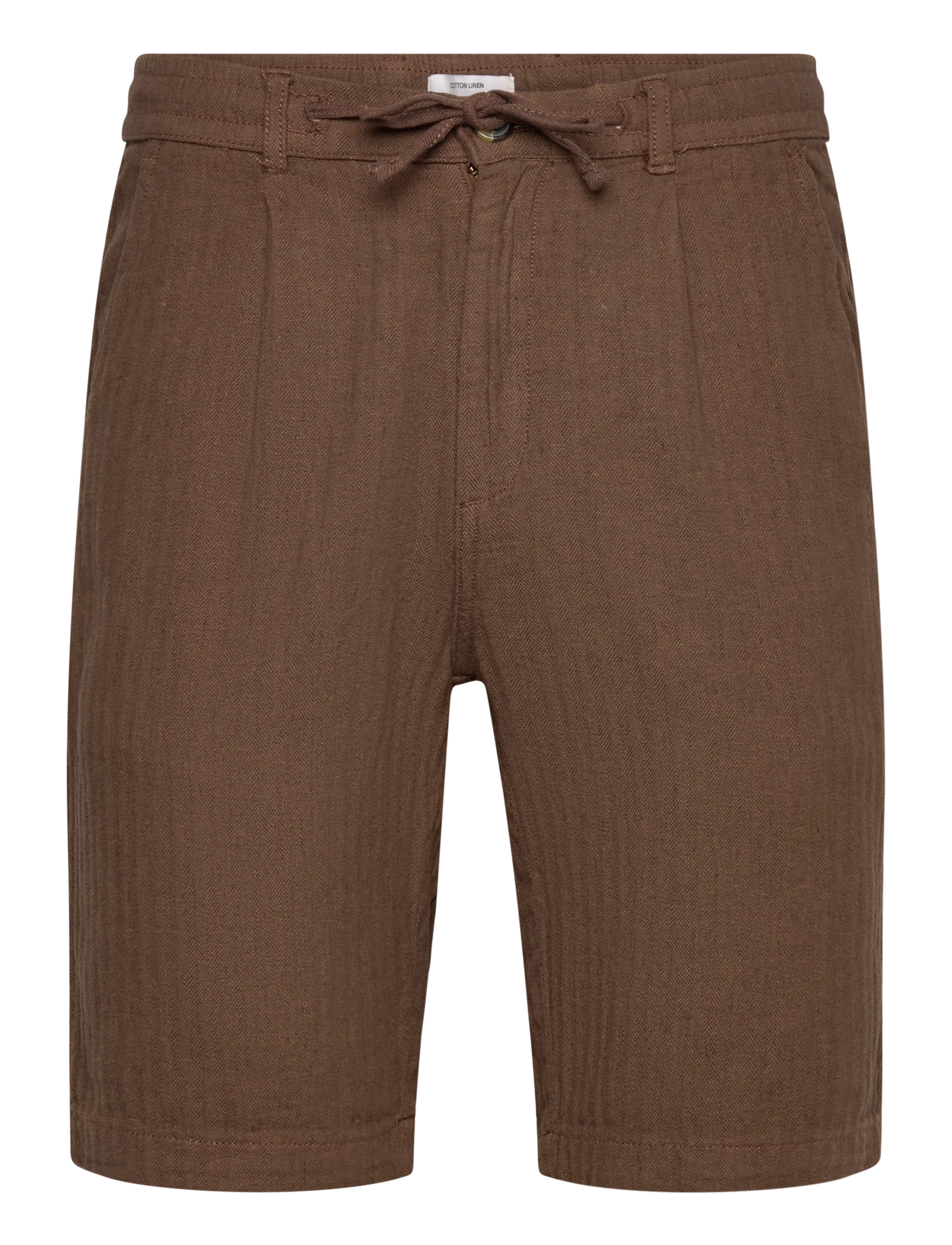 LINDBERGH Linen Blend Herringbone Kurz Braun - XL - Herren