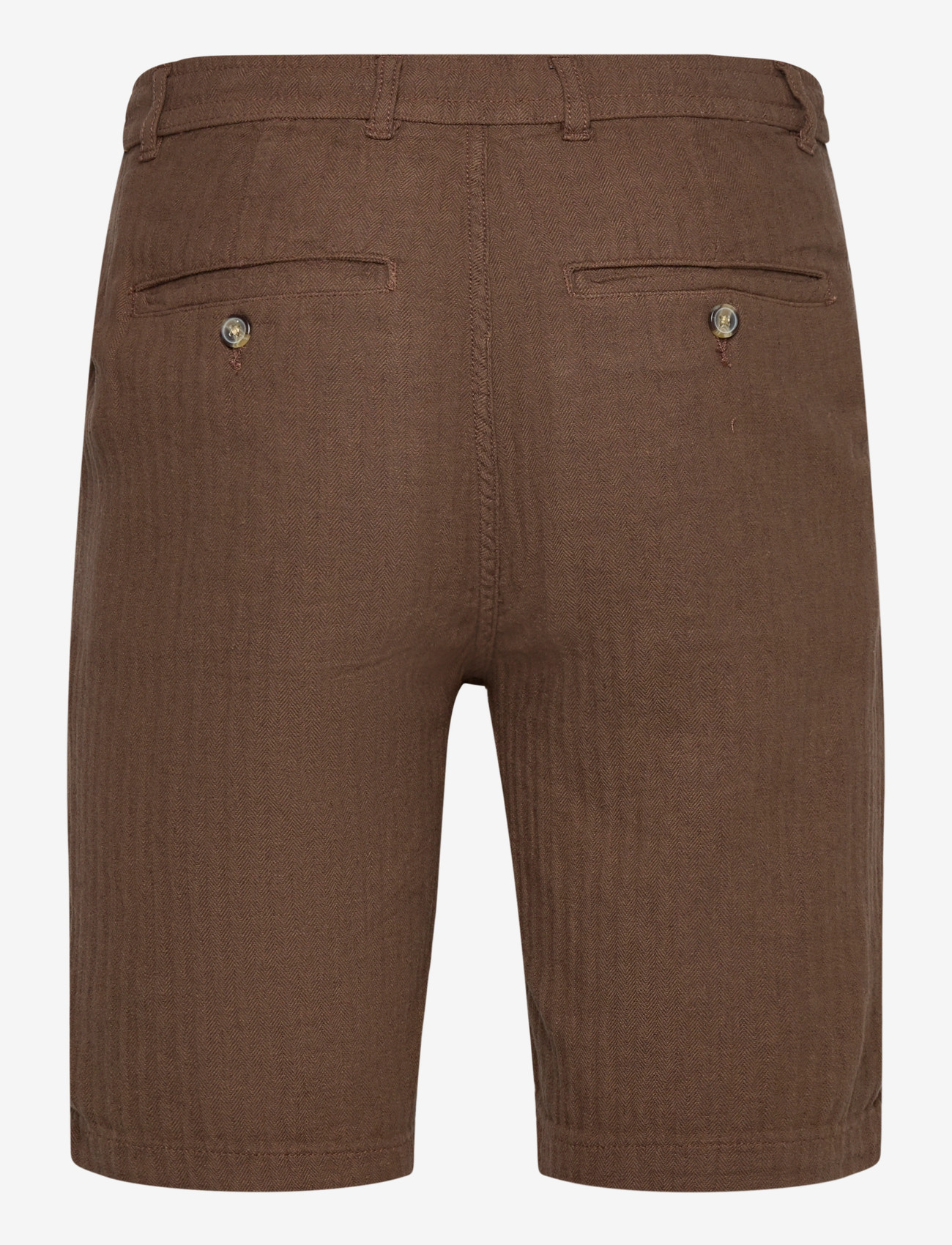 Lindbergh - Linen blend herringbone short - hørshorts - brown - 2