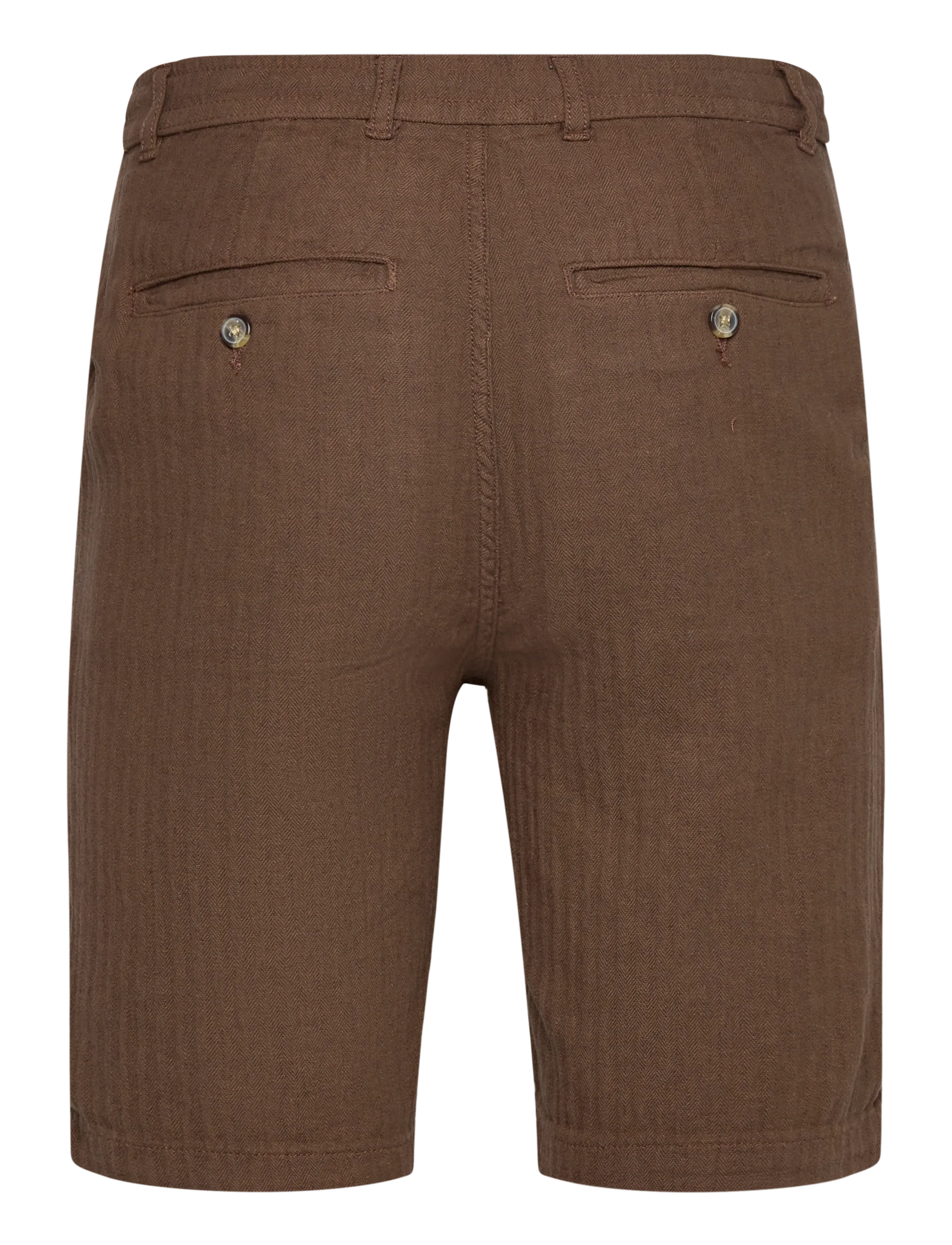 Lindbergh - Linen blend herringbone short - linneshorts - brown - 2