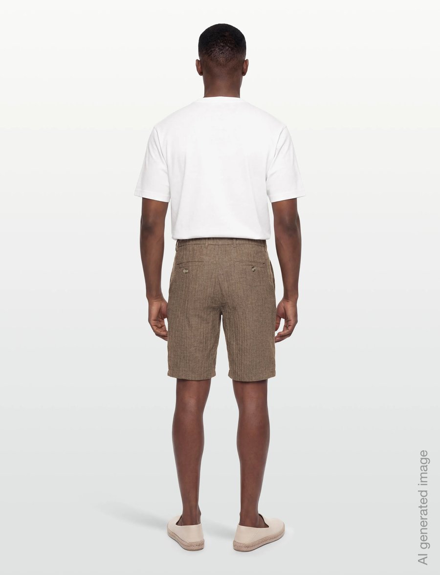 Lindbergh - Linen blend herringbone short - linased lühikesed püksid - dk stone - 4