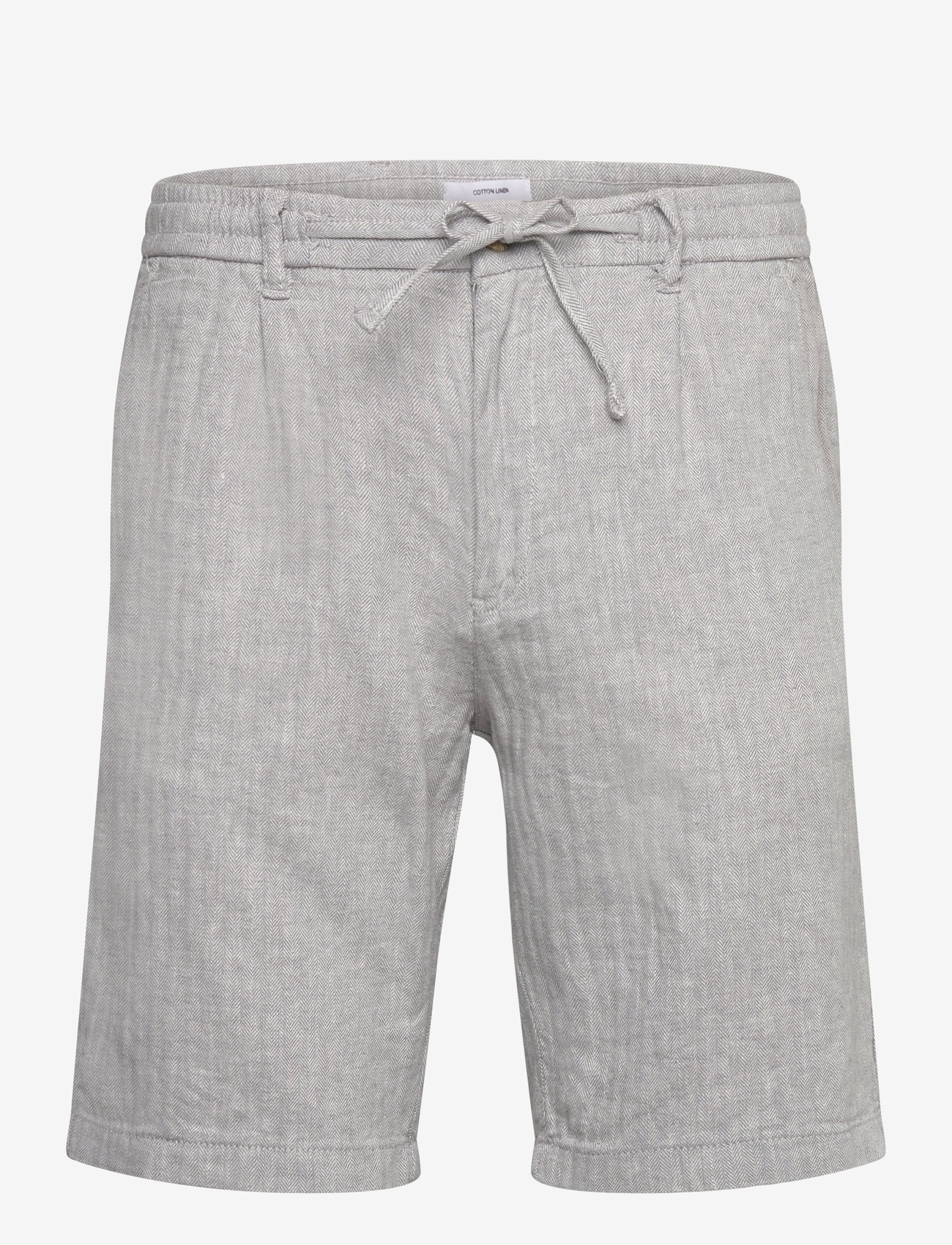 Lindbergh - Linen blend herringbone short - leinen-shorts - grey - 0