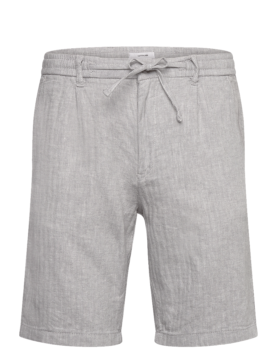 Lindbergh - Linen blend herringbone short - linen shorts - grey - 1