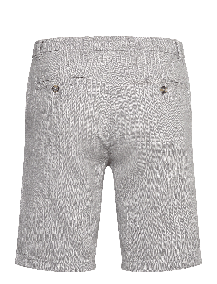 Lindbergh - Linen blend herringbone short - linen shorts - grey - 2