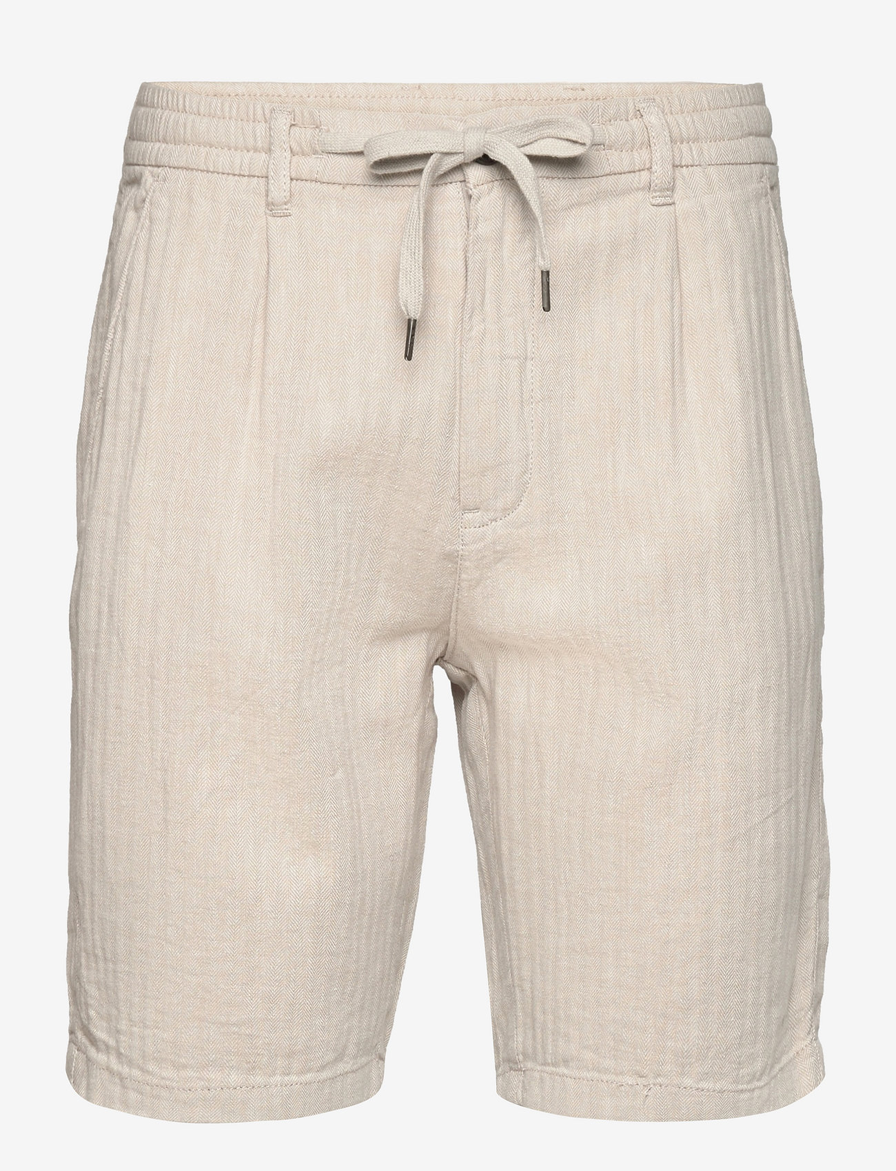 Lindbergh - Linen blend herringbone short - hørshorts - lt stone - 0