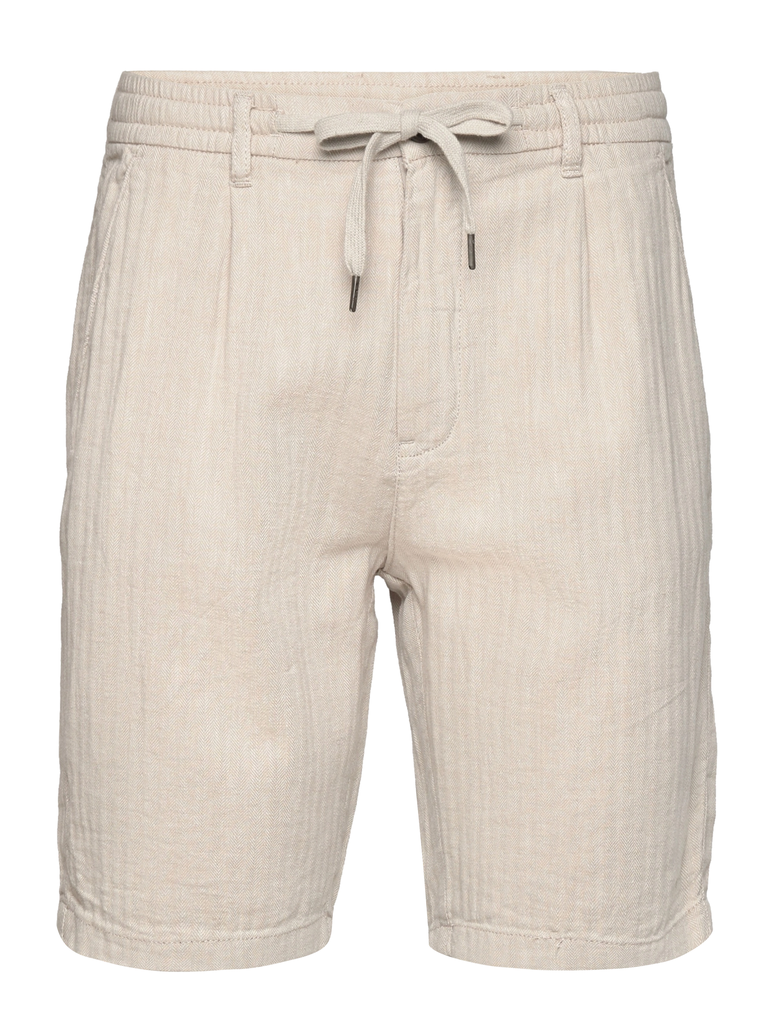 Linen blend herringbone short - LT STONE