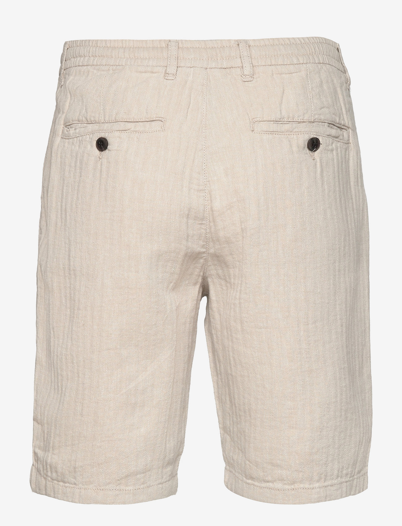 Lindbergh - Linen blend herringbone short - hørshorts - lt stone - 1