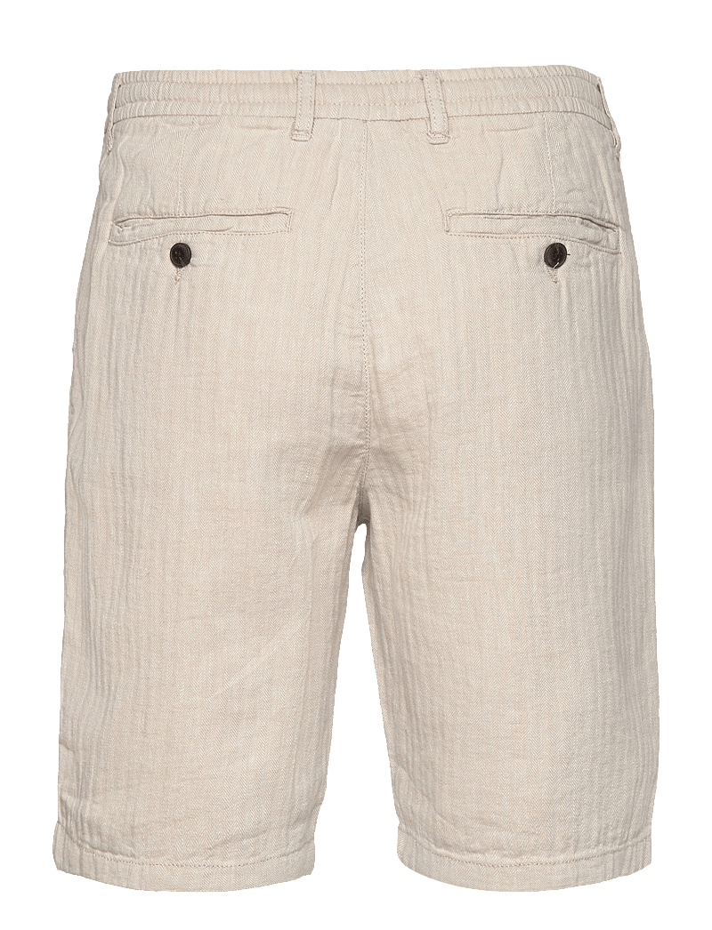 Lindbergh - Linen blend herringbone short - hørshorts - lt stone - 2