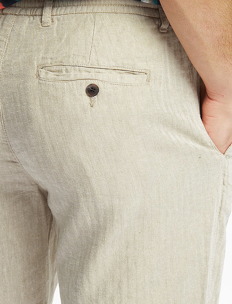 Lindbergh - Linen blend herringbone short - linased lühikesed püksid - lt stone - 3