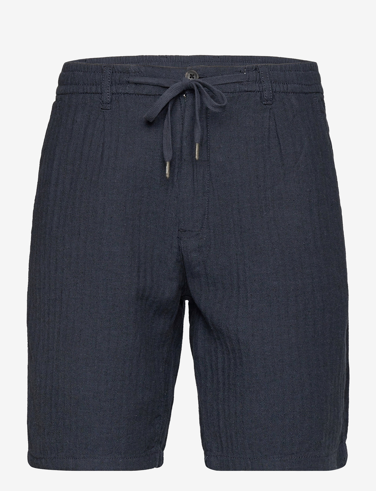 Lindbergh - Linen blend herringbone short - hørshorts - navy - 0