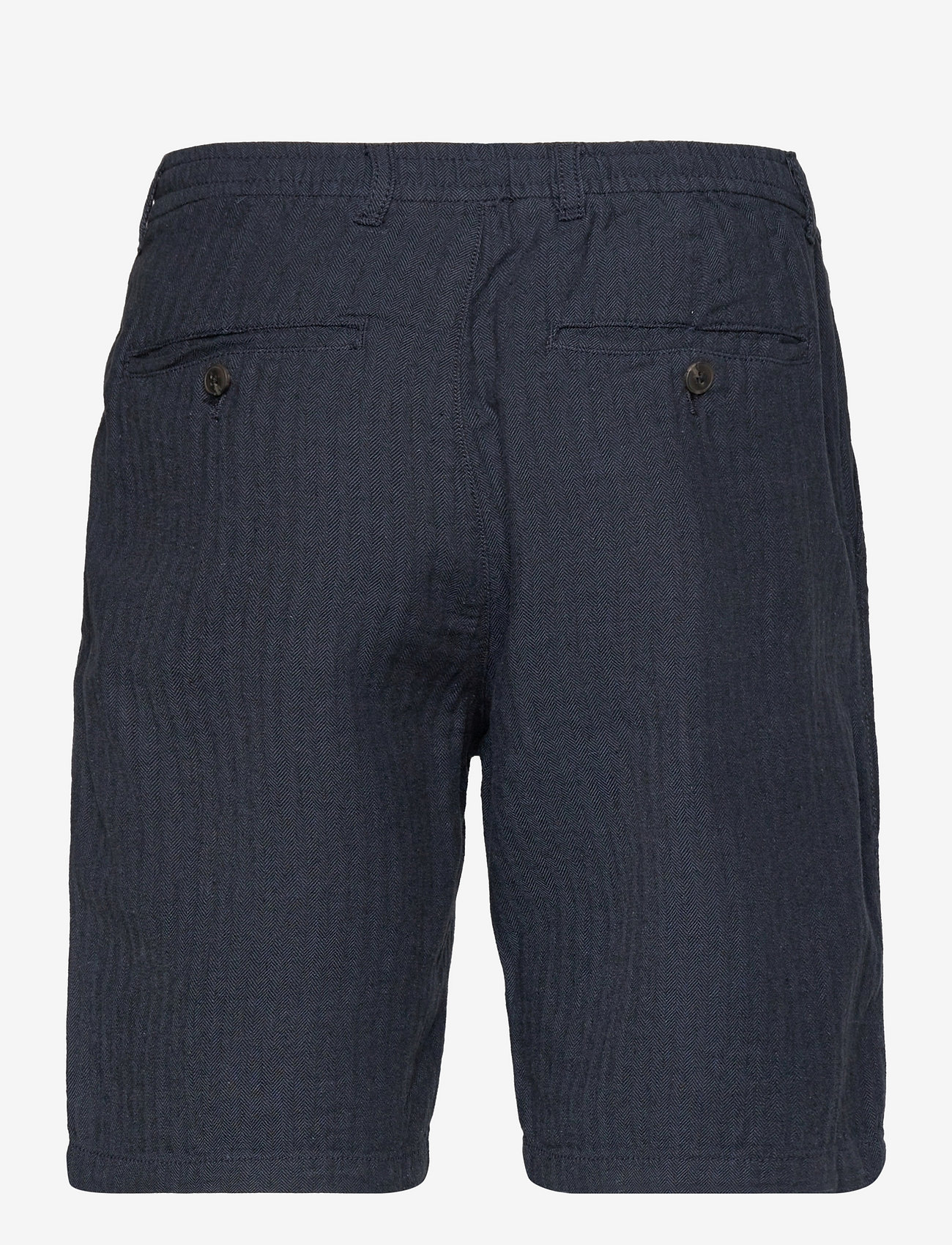 Lindbergh - Linen blend herringbone short - hørshorts - navy - 1