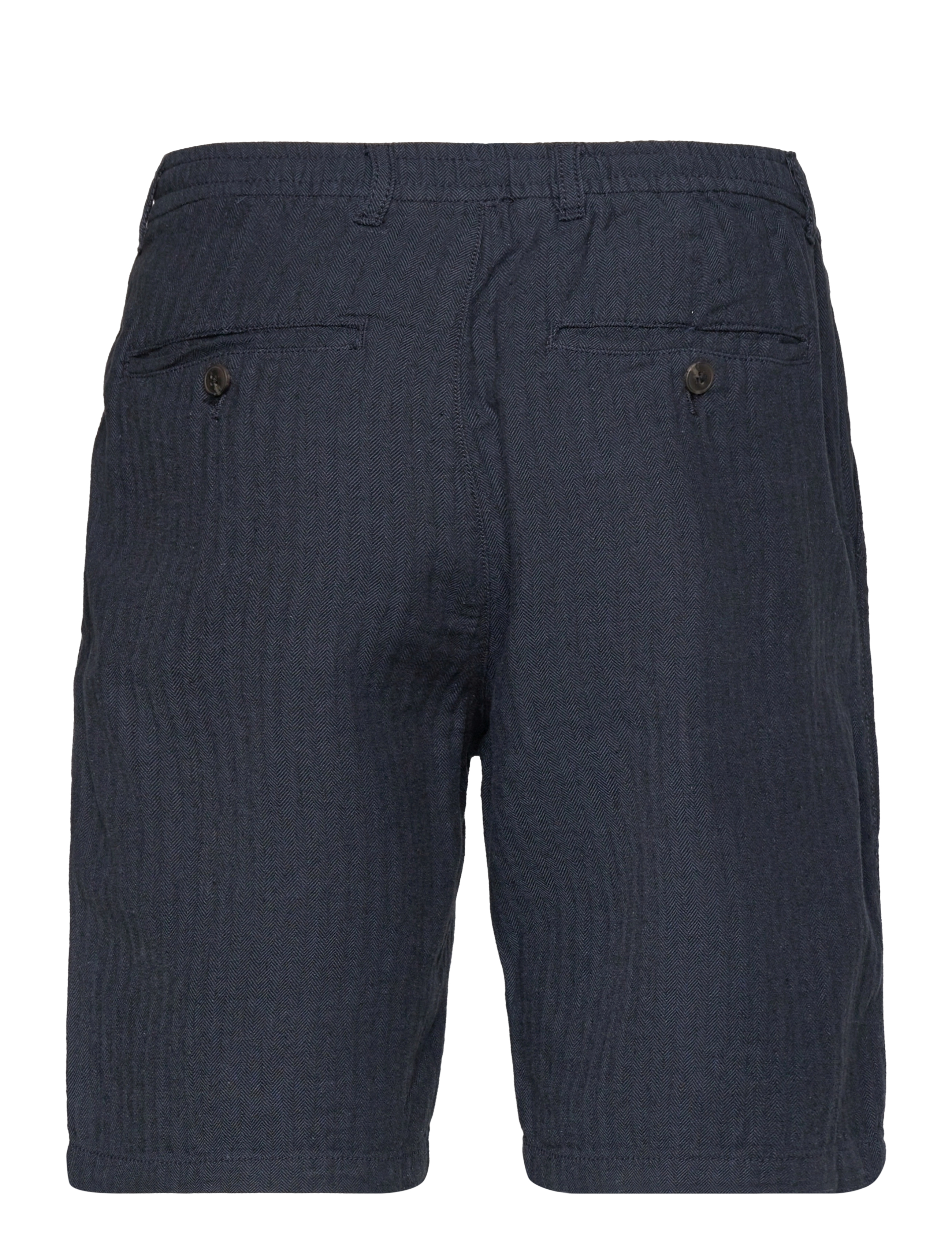 Lindbergh - Linen blend herringbone short - hørshorts - navy - 2