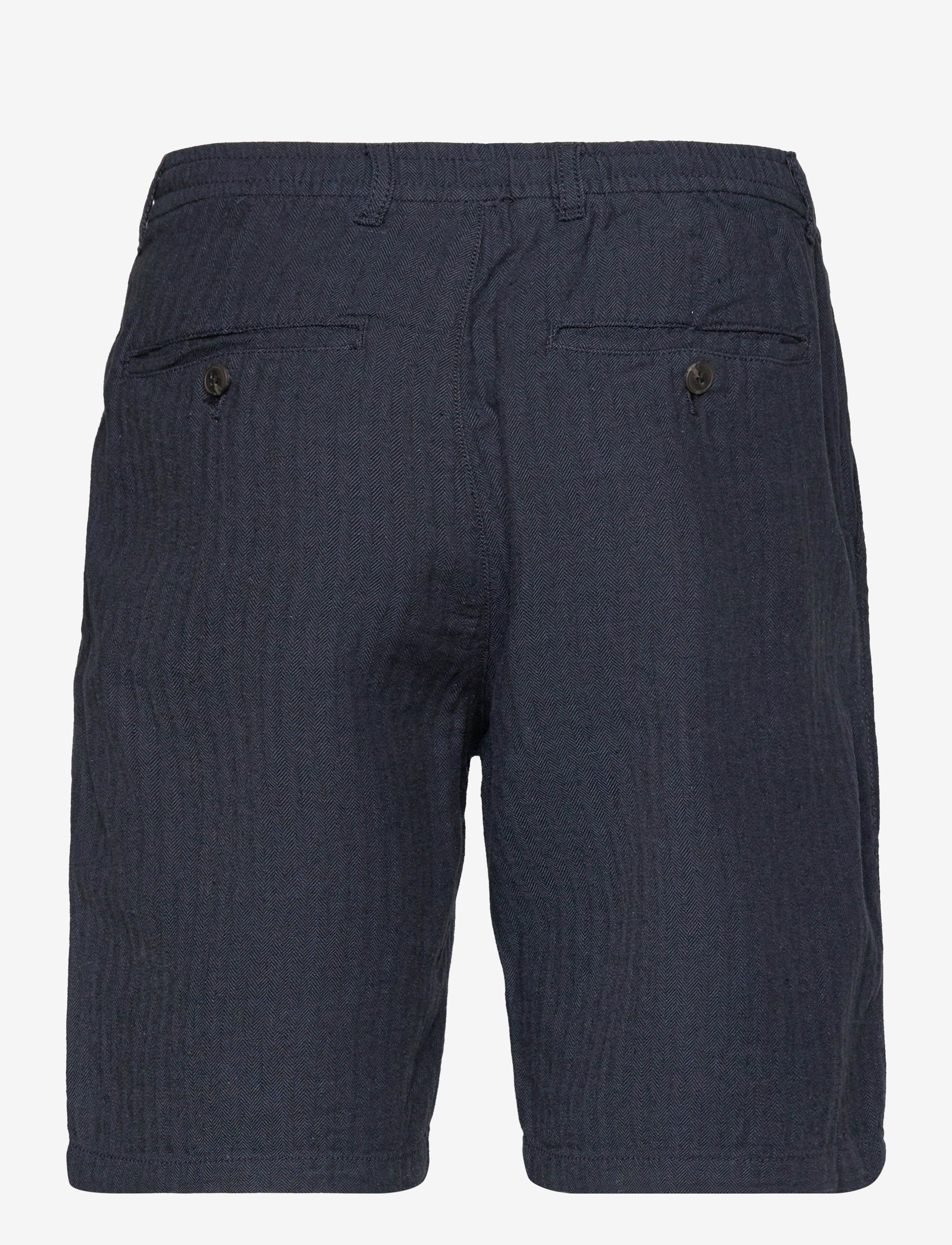 Lindbergh - Linen blend herringbone short - hørshorts - navy - 2