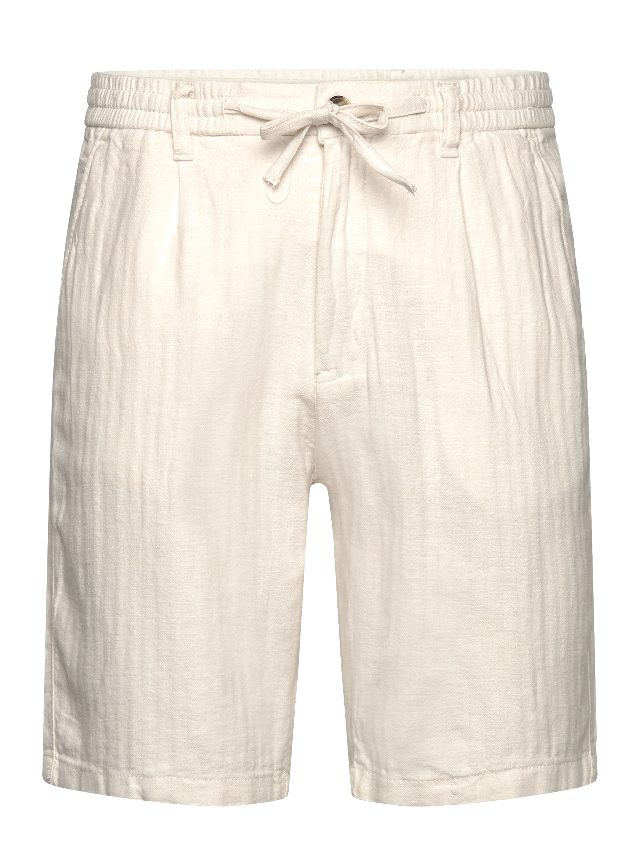 Lindbergh Linen blend herringbone short - Shorts - OPTICAL WHITE / white