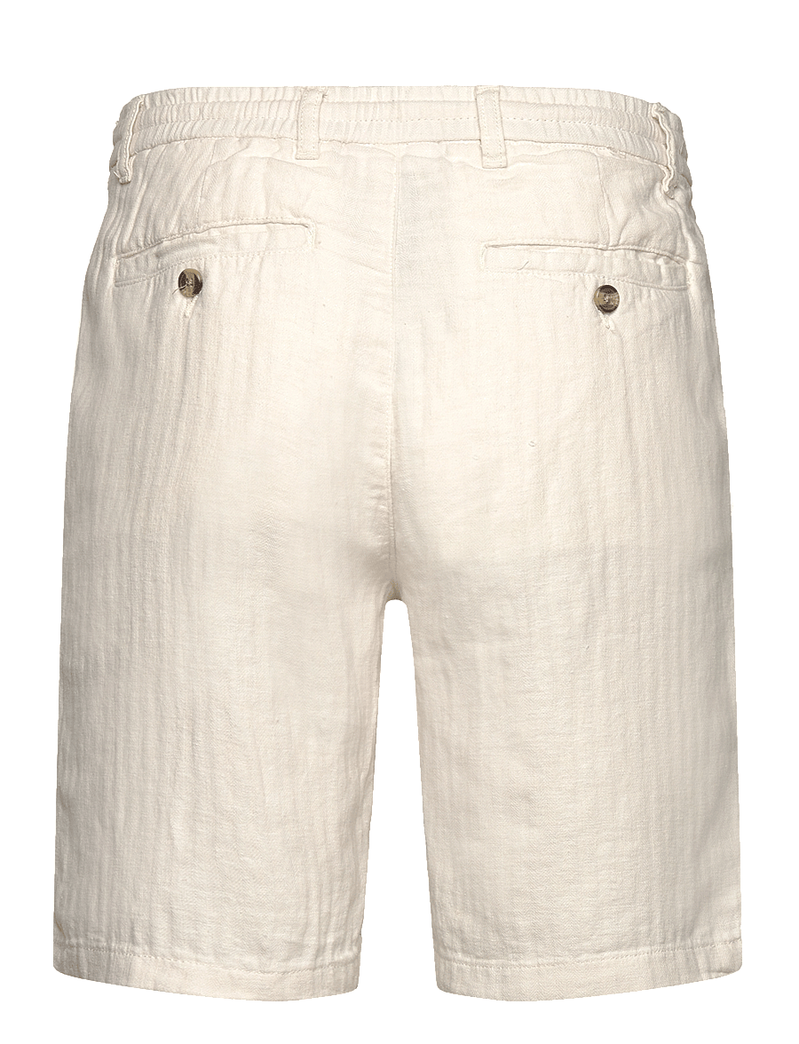 Lindbergh - Linen blend herringbone short - linen shorts - optical white - 1