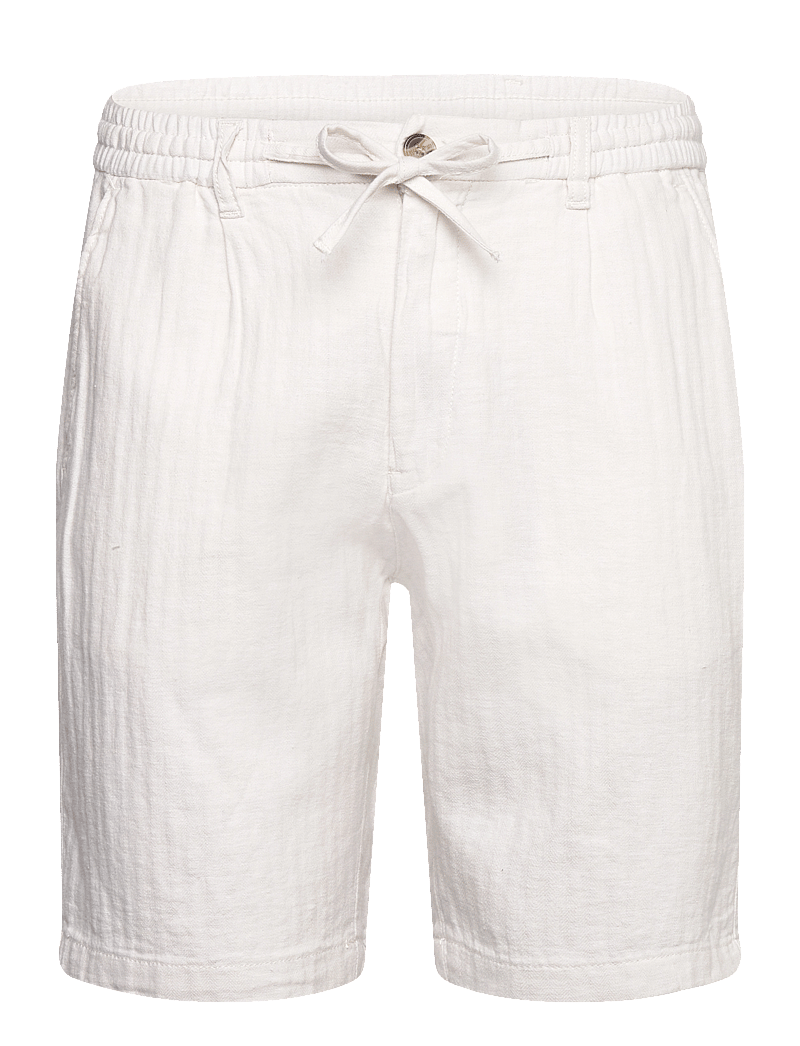 Lindbergh - Linen blend herringbone short - hørshorts - optical white - 0