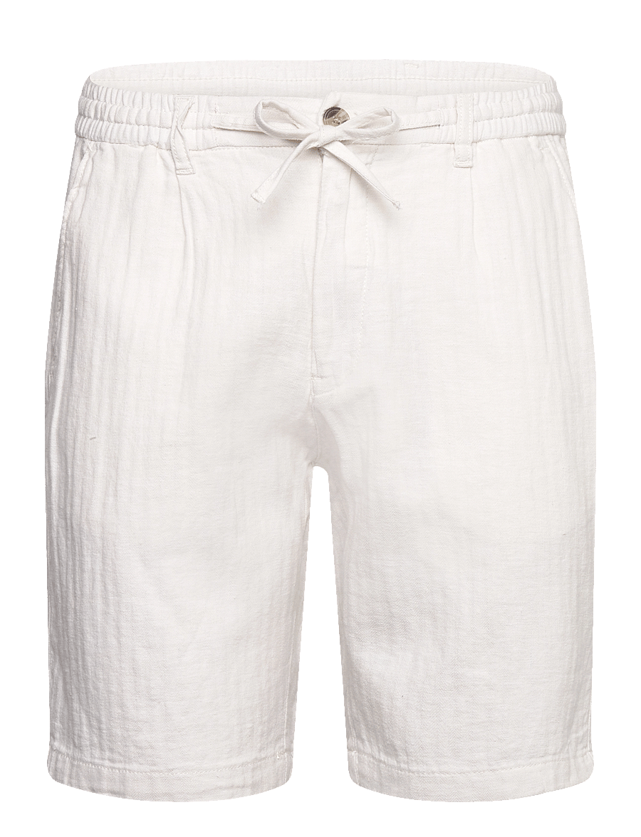 Lindbergh - Linen blend herringbone short - linen shorts - optical white - 1