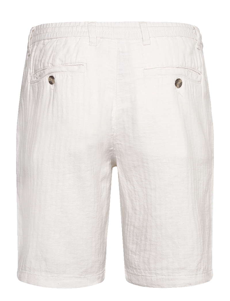 Lindbergh - Linen blend herringbone short - hørshorts - optical white - 1