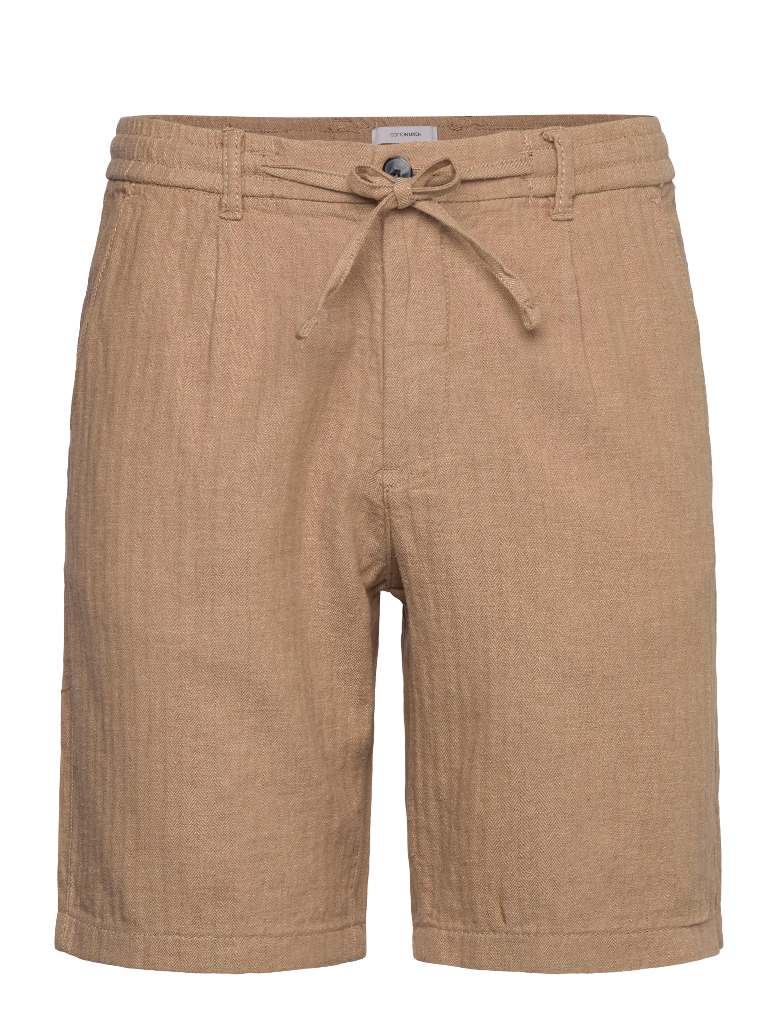 LINDBERGH Linen Blend Herringbone Kurz Beige - XXL - Herren