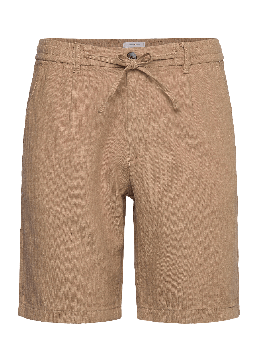 Lindbergh - Linen blend herringbone short - linen shorts - sand - 1