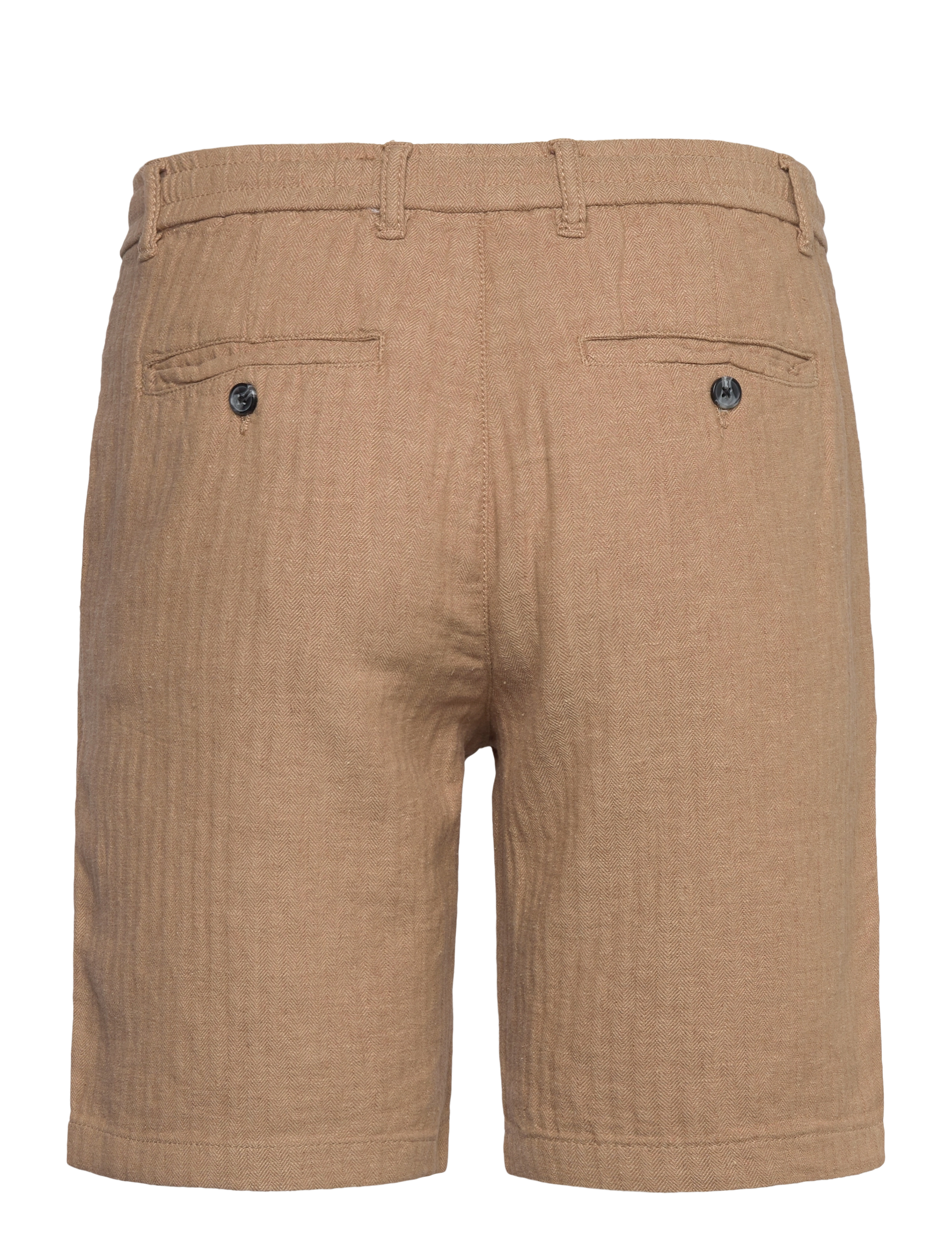 Lindbergh - Linen blend herringbone short - hørshorts - sand - 1