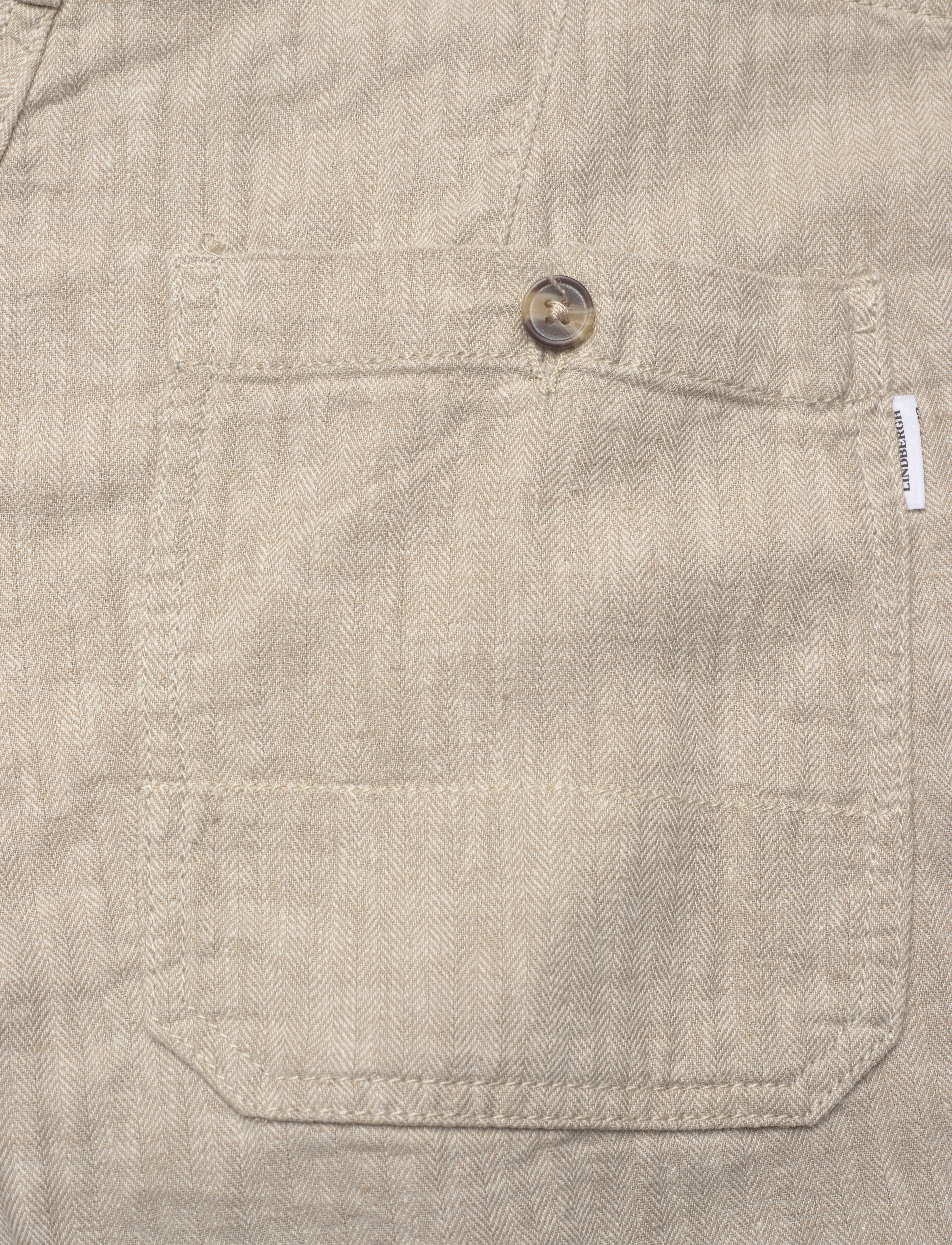 Lindbergh - Linen blend herringbone shortsLinen blend herringbone shorts - leinen-shorts - lt stone - 4