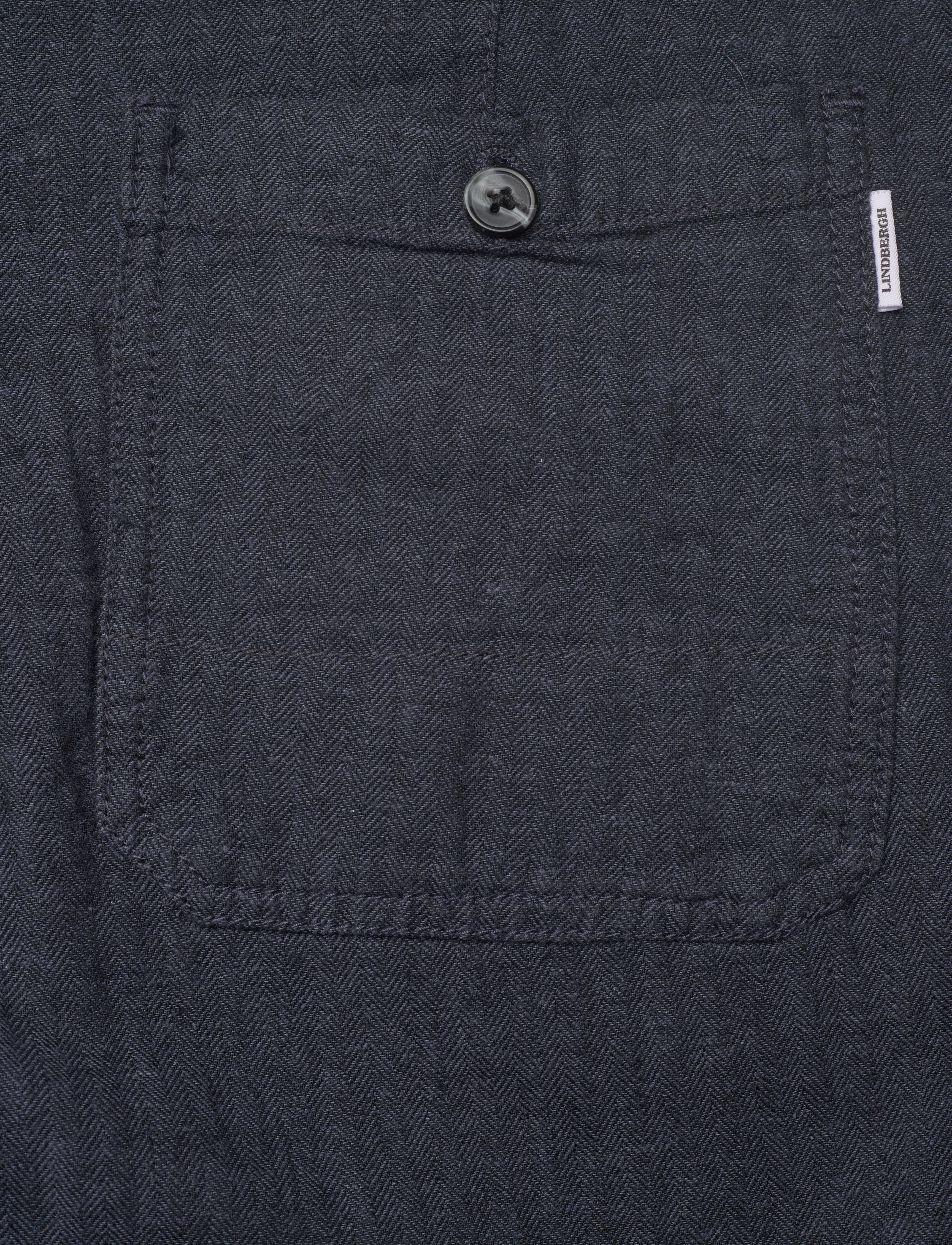 Lindbergh - Linen blend herringbone shortsLinen blend herringbone shorts - hørshorts - navy - 4
