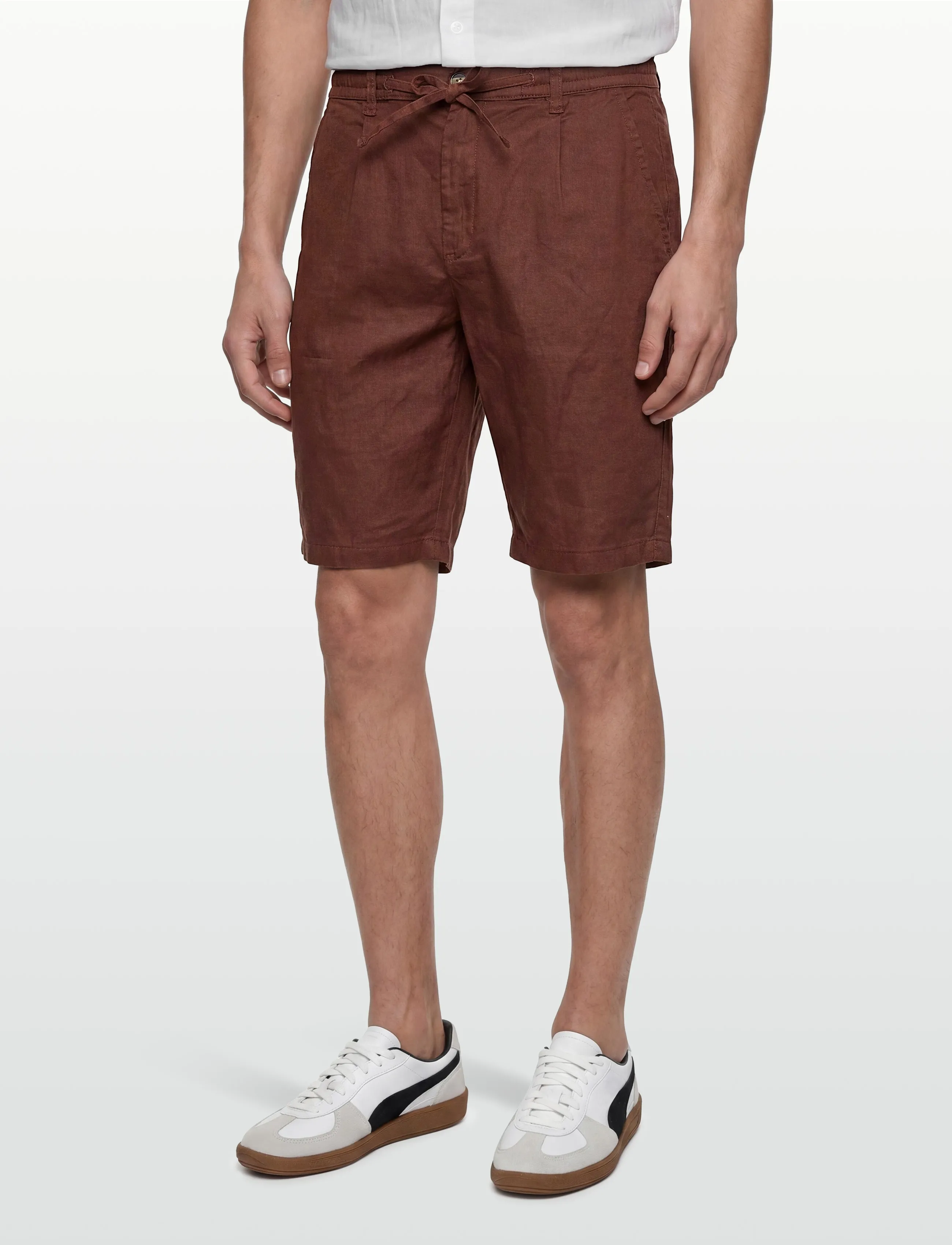 Lindbergh - Linen shorts - hørshorts - brown - 3