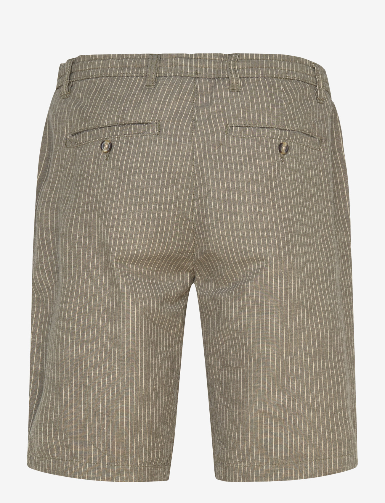 Lindbergh - Striped Linen shorts - hørshorts - army - 1