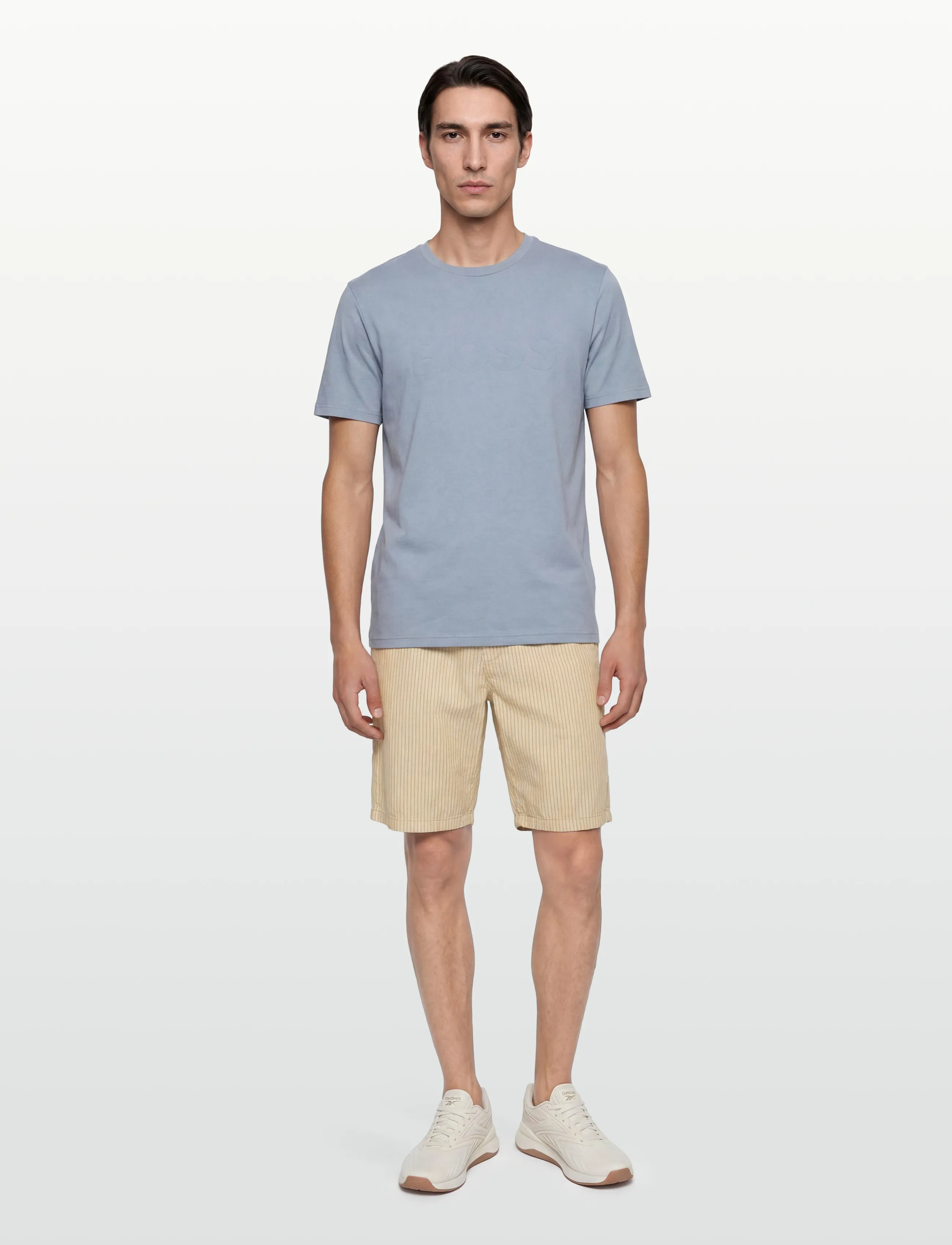 Lindbergh - Striped Linen shorts - hørshorts - sand - 0