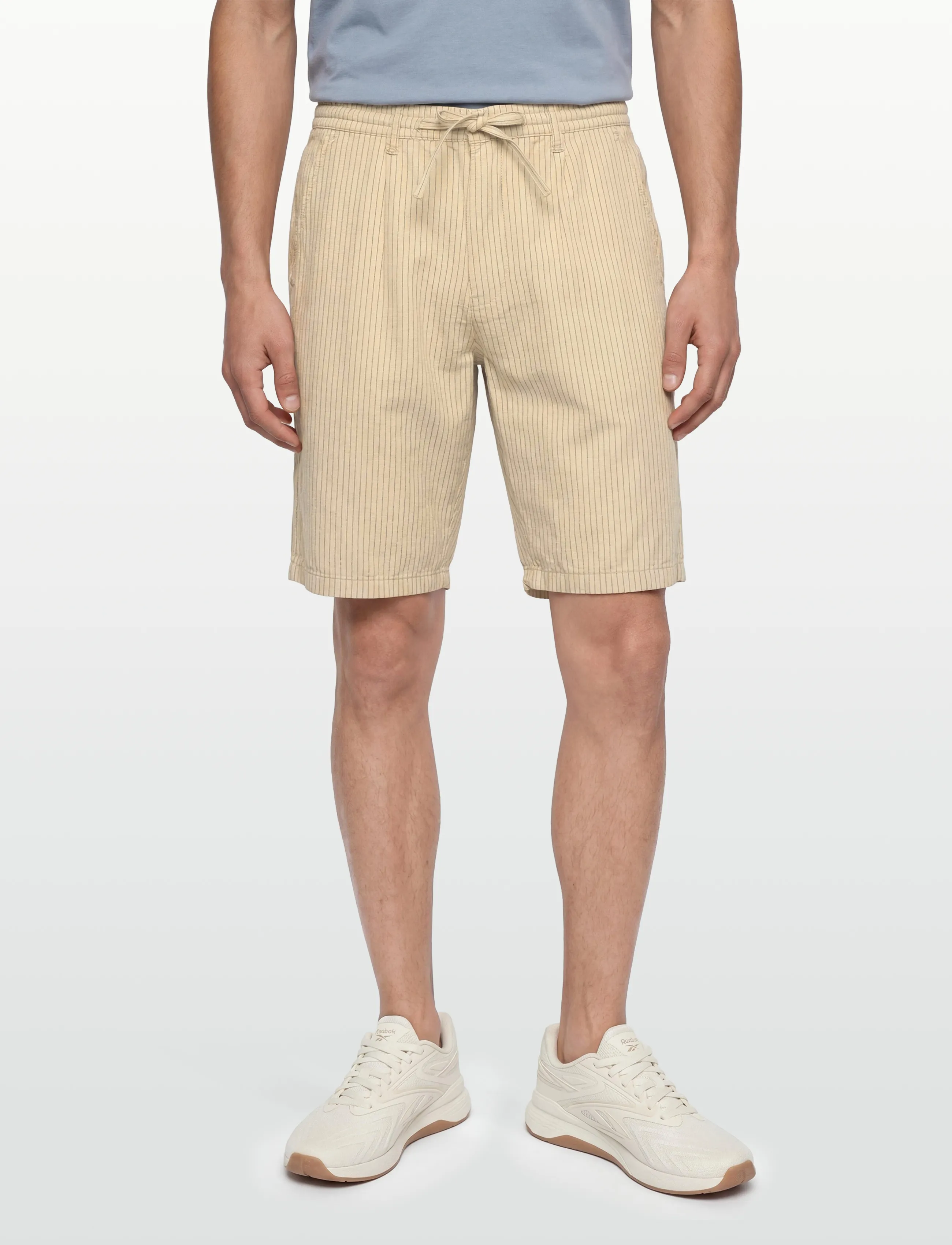 Lindbergh - Striped Linen shorts - hørshorts - sand - 3