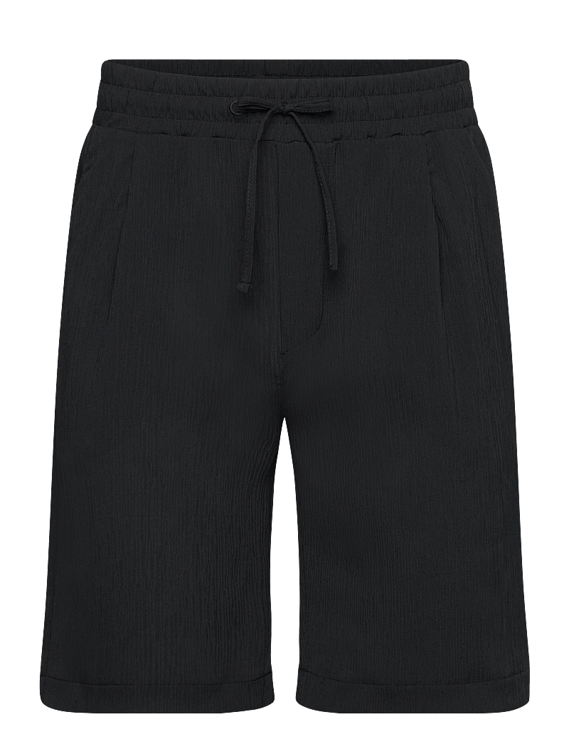 Lindbergh - Plissé shorts - casual shorts - black - 0