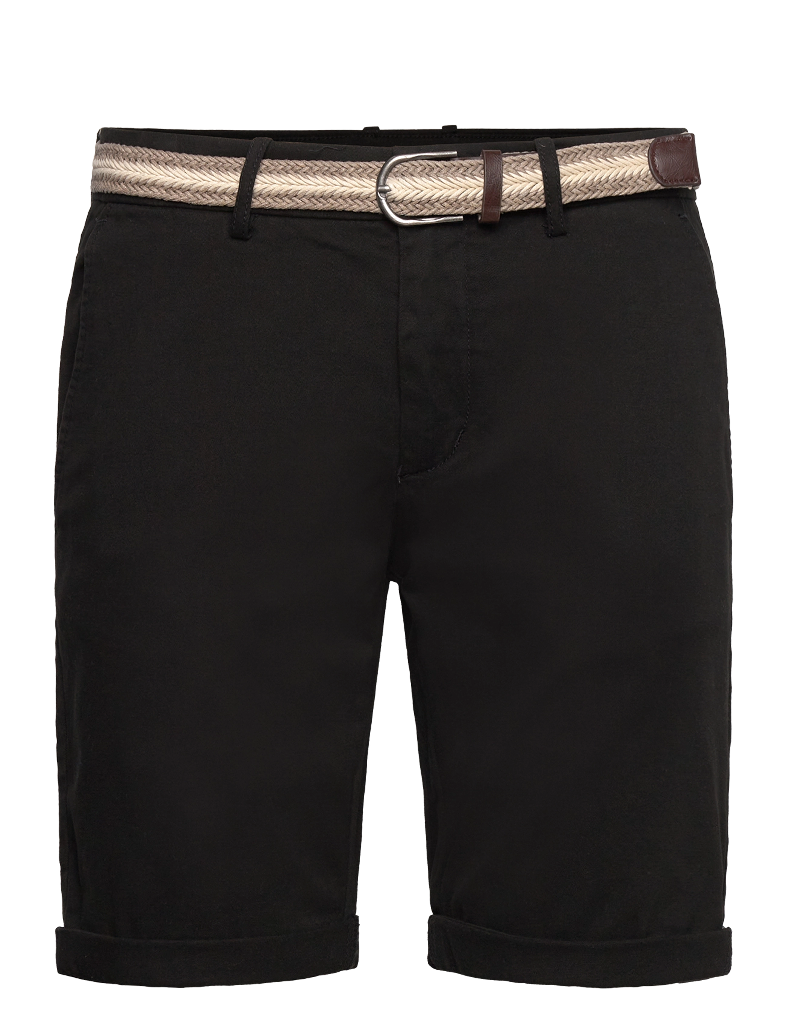 Lindbergh Suplerflex chino short w?. belt - Chinos shorts - BLACK / black